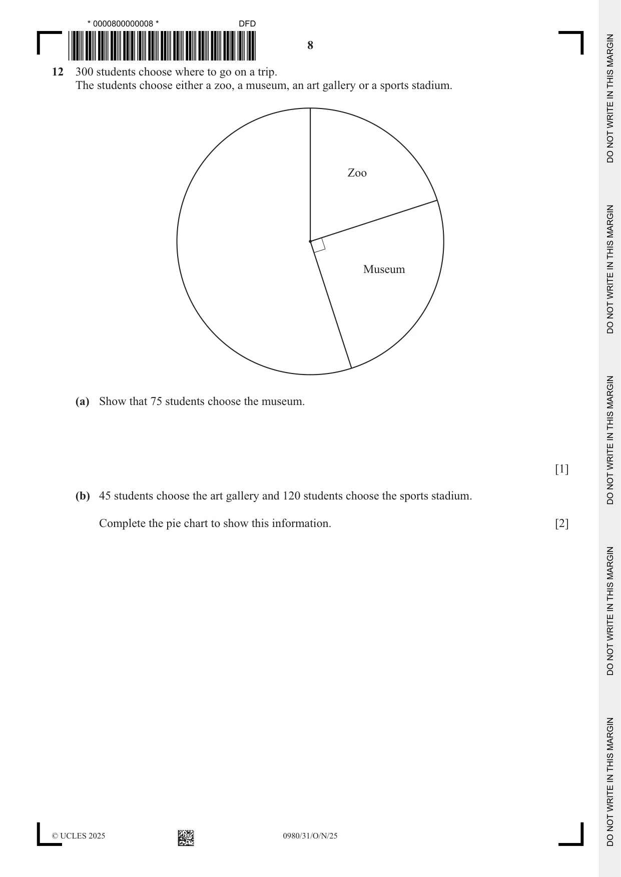 Cambridge IGCSE Mathematics (9-1) 0980 2025 Oct/Nov Paper 3 · Variant 1 question paper, page 8 of 16