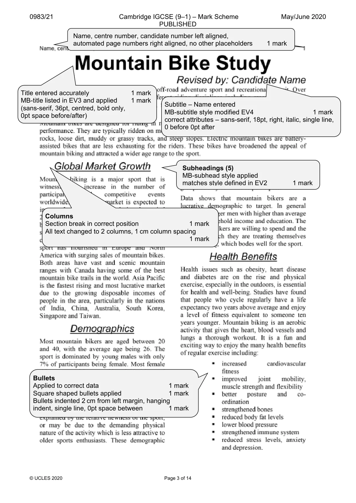 Mark scheme, page 3 of 14