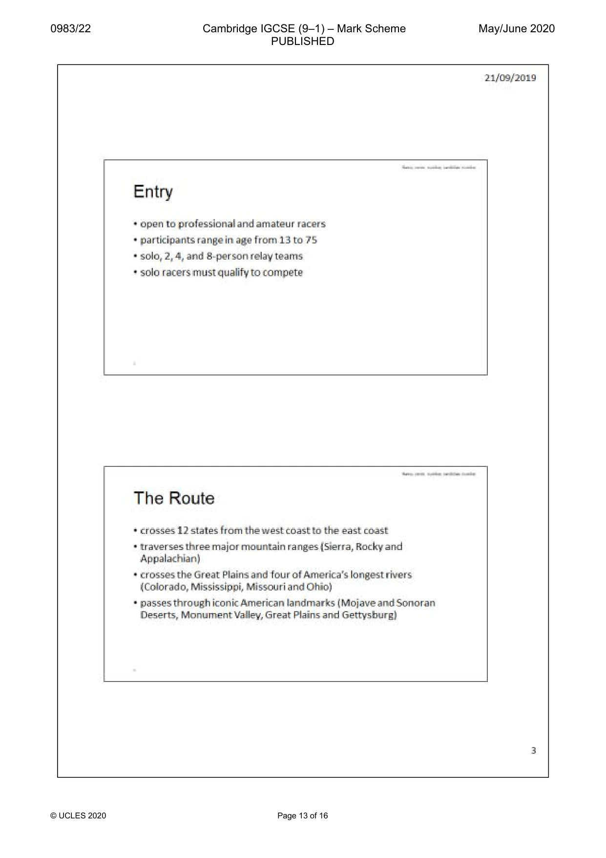 Mark scheme, page 13 of 16