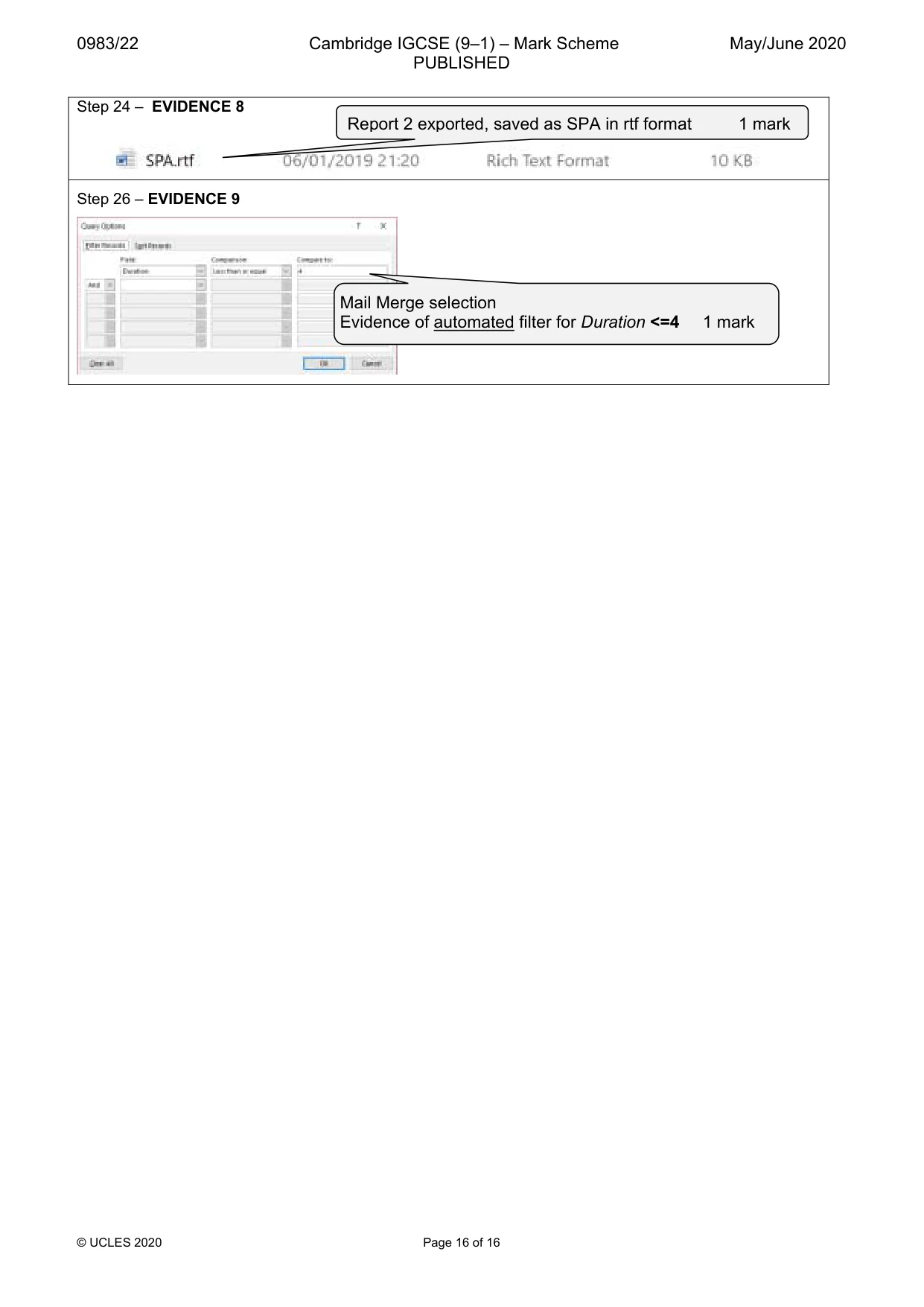 Mark scheme, page 16 of 16