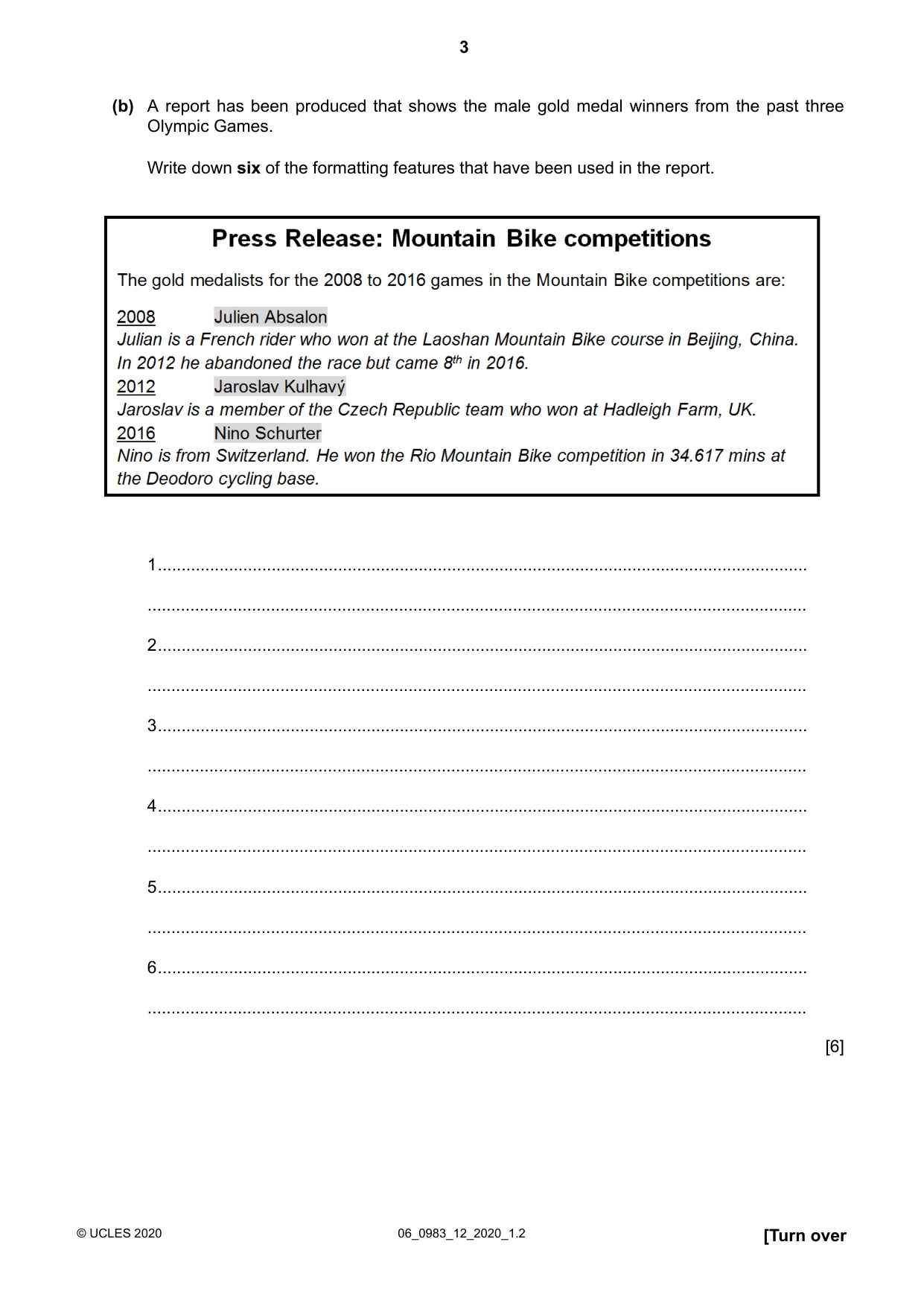Cambridge IGCSE Information and Communication Technology (9-1) 0983 2020 May/June Paper 1 · Variant 2 question paper, page 3 of 16
