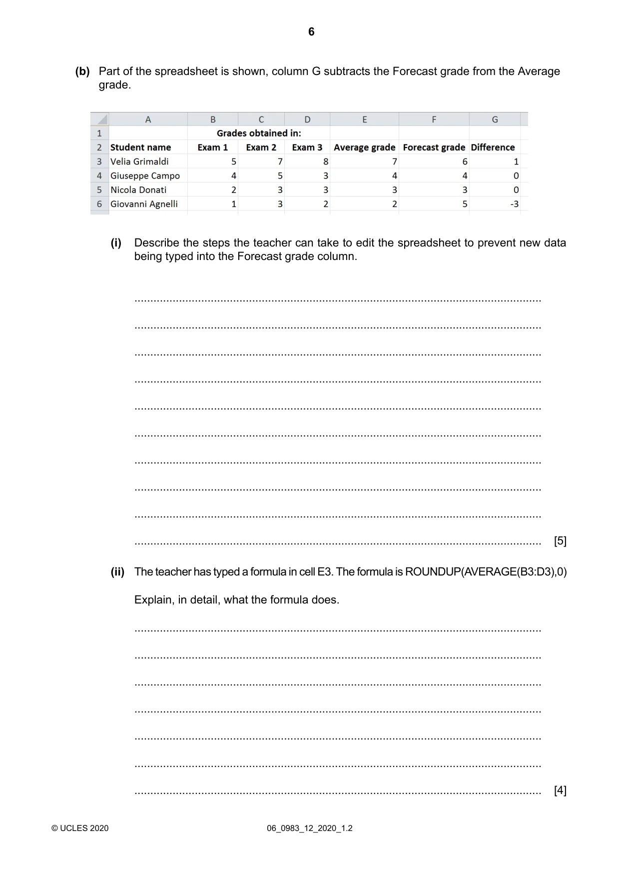 Cambridge IGCSE Information and Communication Technology (9-1) 0983 2020 May/June Paper 1 · Variant 2 question paper, page 6 of 16