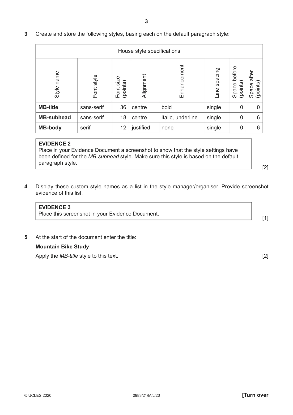 Cambridge IGCSE Information and Communication Technology (9-1) 0983 2020 May/June Paper 2 · Variant 1 question paper, page 3 of 12