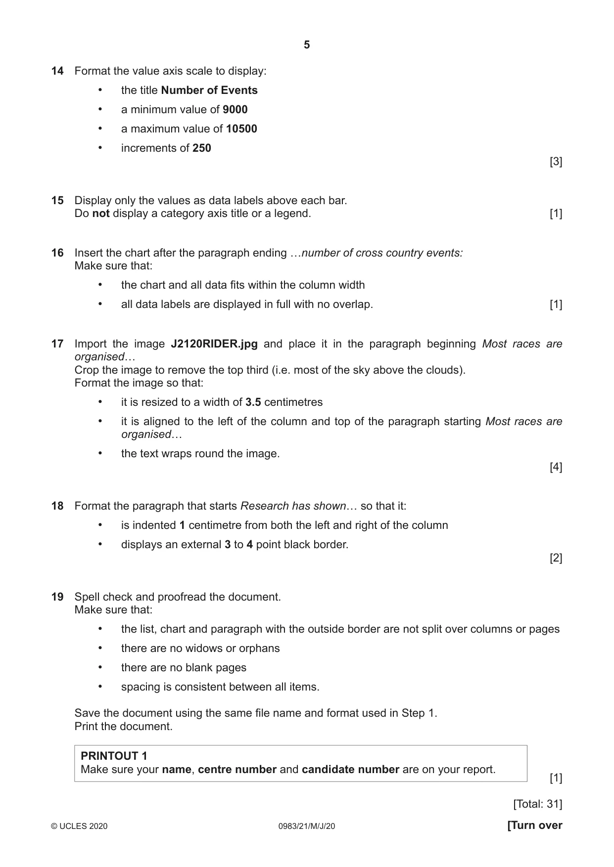 Cambridge IGCSE Information and Communication Technology (9-1) 0983 2020 May/June Paper 2 · Variant 1 question paper, page 5 of 12