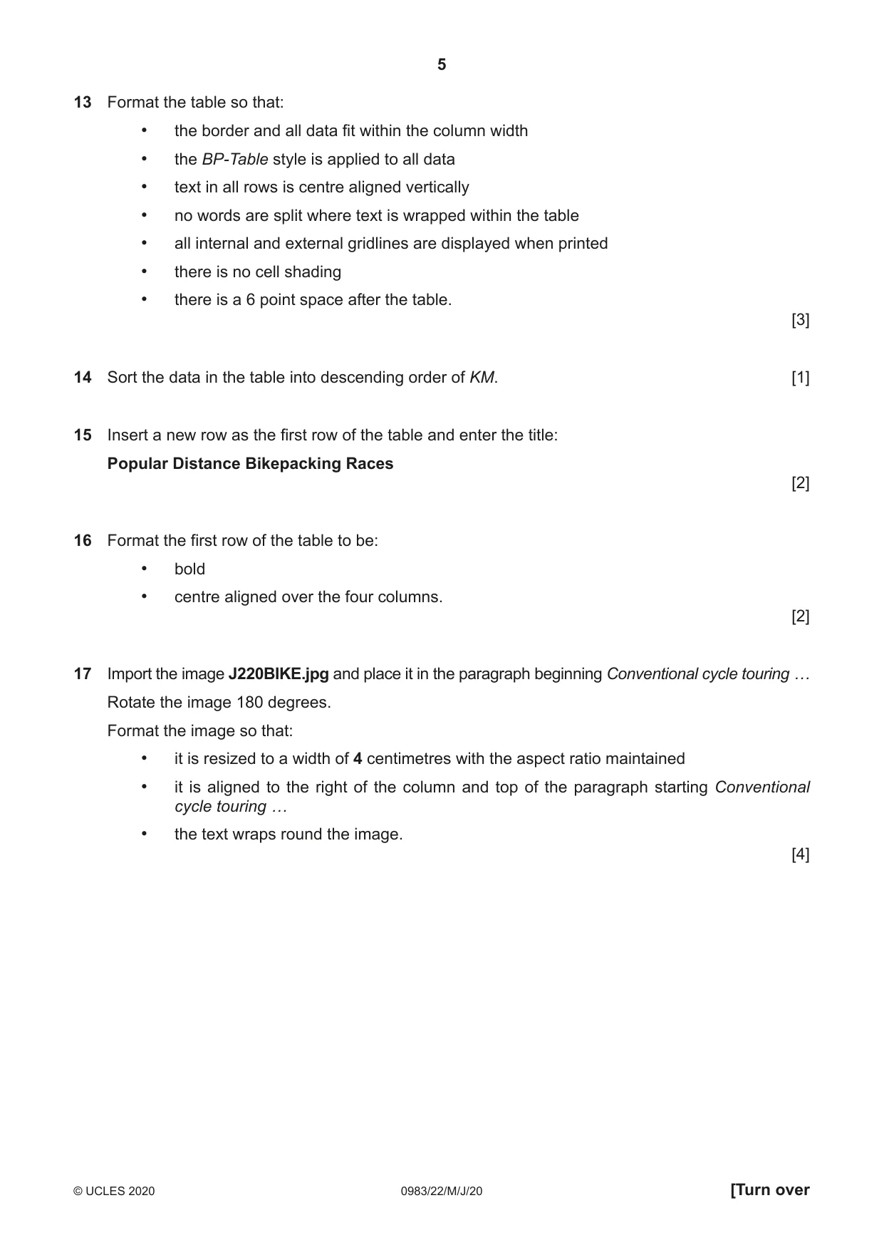Cambridge IGCSE Information and Communication Technology (9-1) 0983 2020 May/June Paper 2 · Variant 2 question paper, page 5 of 16
