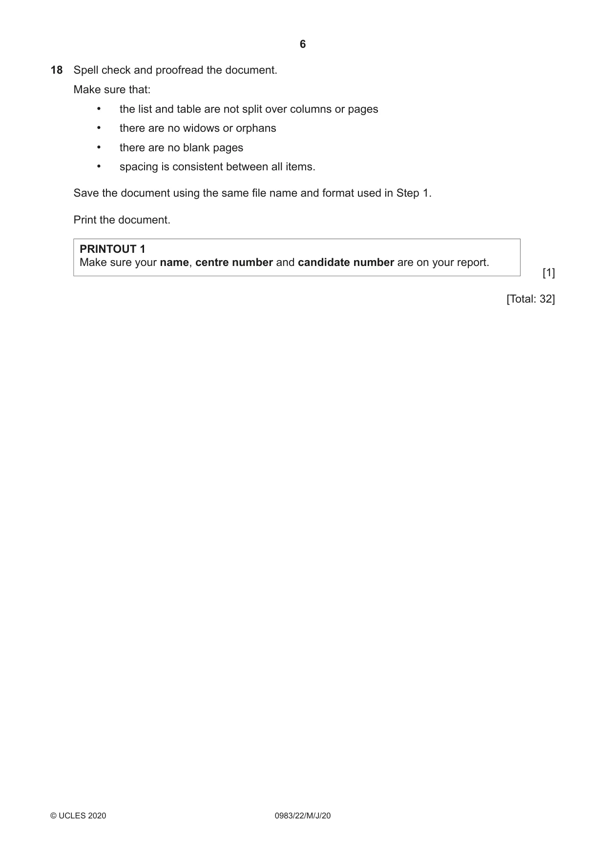 Cambridge IGCSE Information and Communication Technology (9-1) 0983 2020 May/June Paper 2 · Variant 2 question paper, page 6 of 16