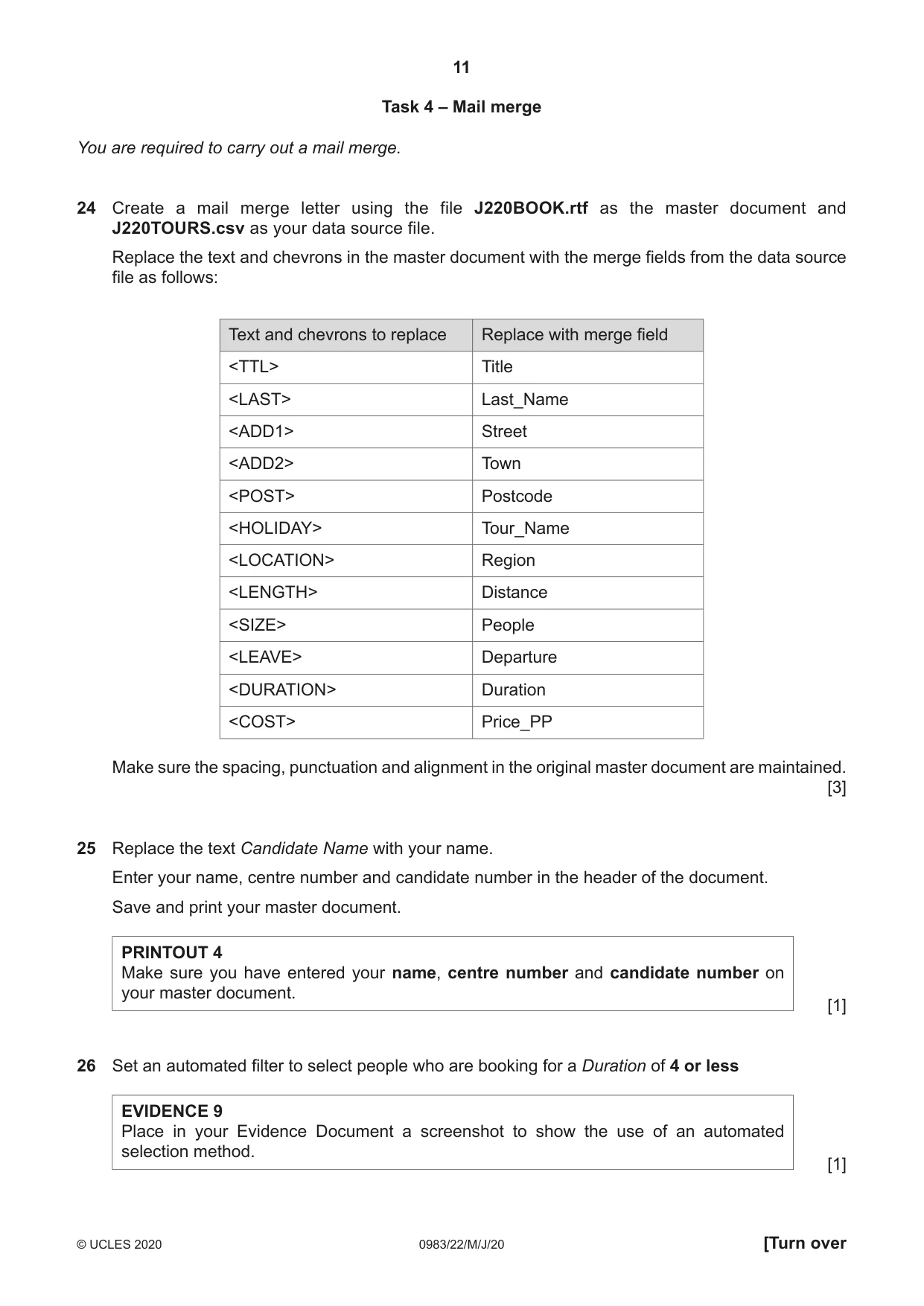 Cambridge IGCSE Information and Communication Technology (9-1) 0983 2020 May/June Paper 2 · Variant 2 question paper, page 11 of 16