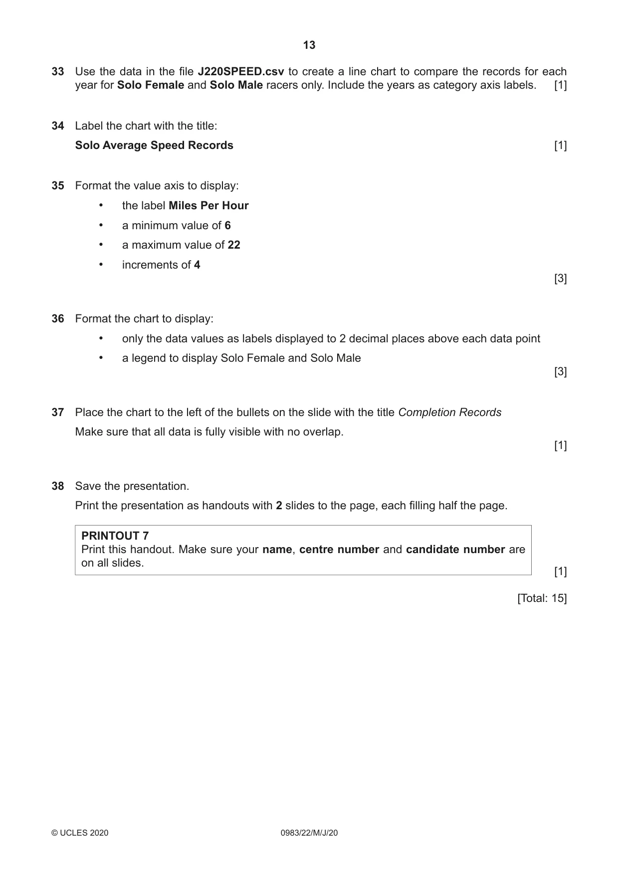 Cambridge IGCSE Information and Communication Technology (9-1) 0983 2020 May/June Paper 2 · Variant 2 question paper, page 13 of 16