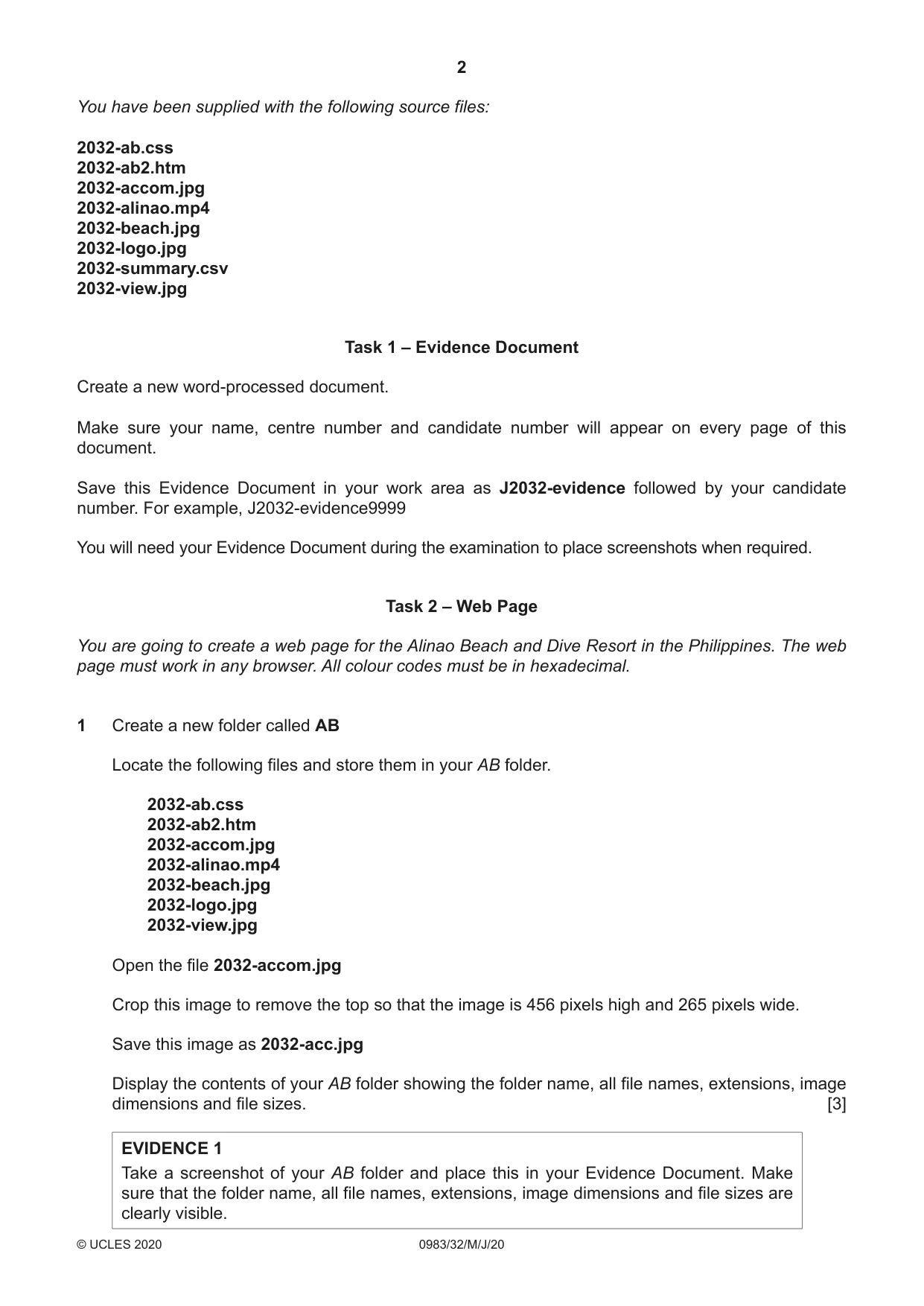 Cambridge IGCSE Information and Communication Technology (9-1) 0983 2020 May/June Paper 3 · Variant 2 question paper, page 2 of 8