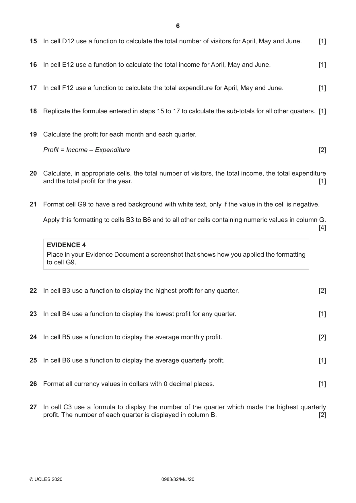 Cambridge IGCSE Information and Communication Technology (9-1) 0983 2020 May/June Paper 3 · Variant 2 question paper, page 6 of 8