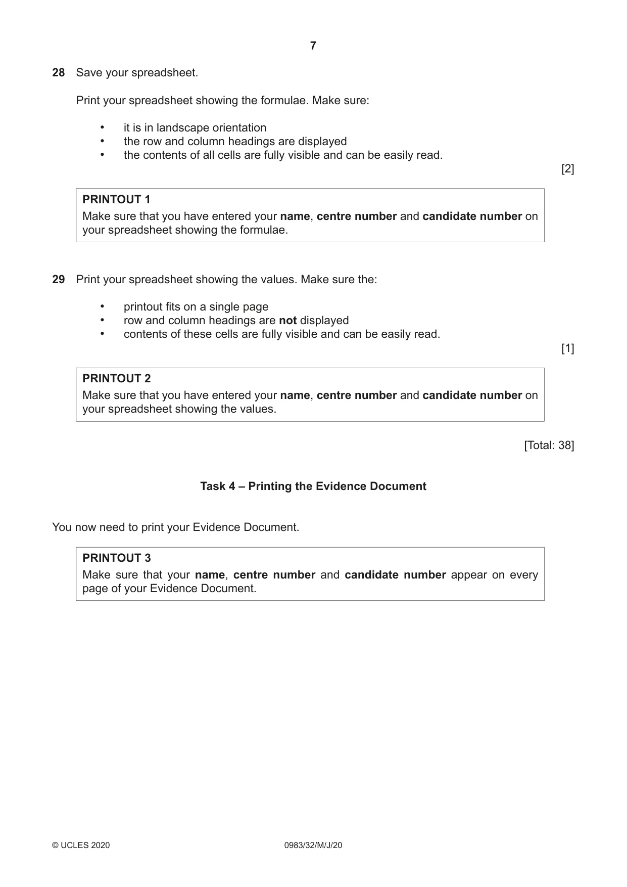 Cambridge IGCSE Information and Communication Technology (9-1) 0983 2020 May/June Paper 3 · Variant 2 question paper, page 7 of 8