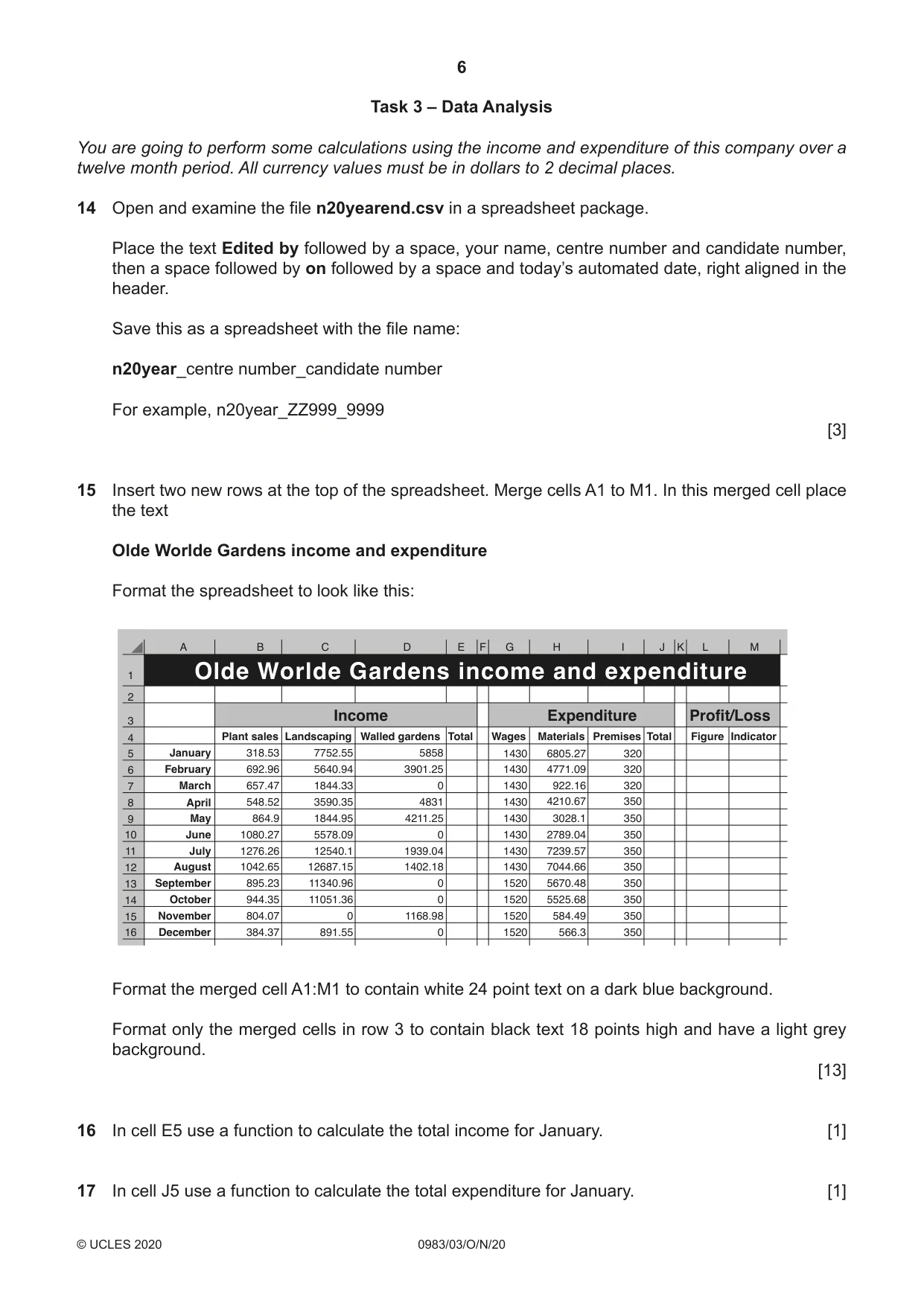 Cambridge IGCSE Information and Communication Technology (9-1) 0983 2020 Oct/Nov Paper 3 · Variant 0 question paper, page 6 of 8