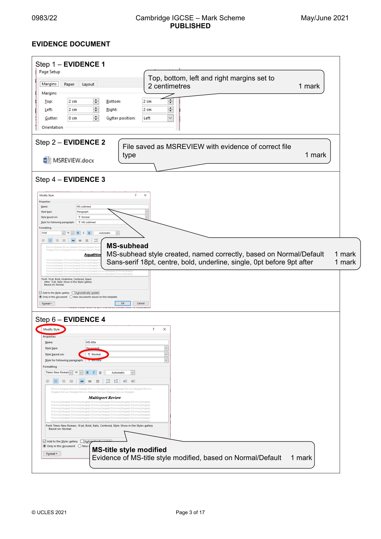 Mark scheme, page 3 of 17