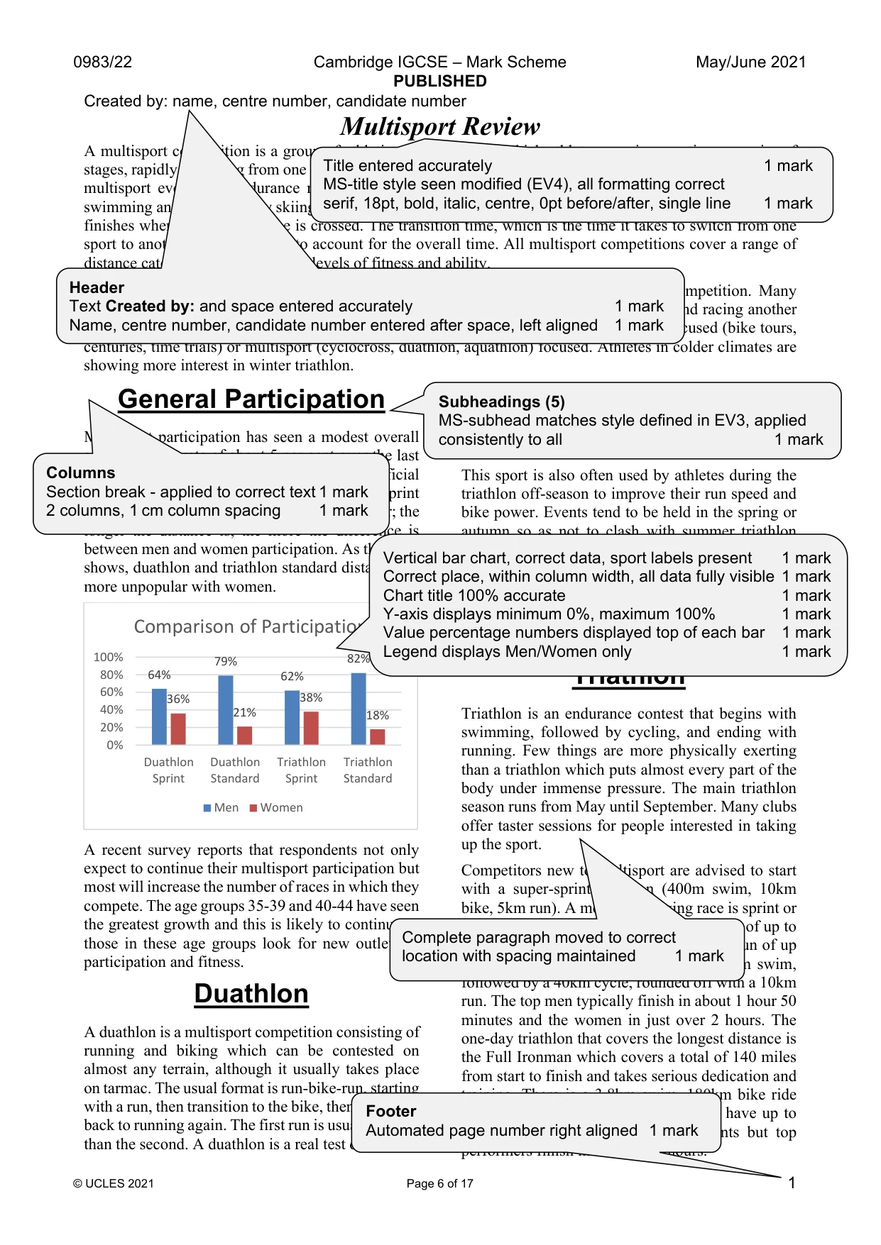 Mark scheme, page 6 of 17