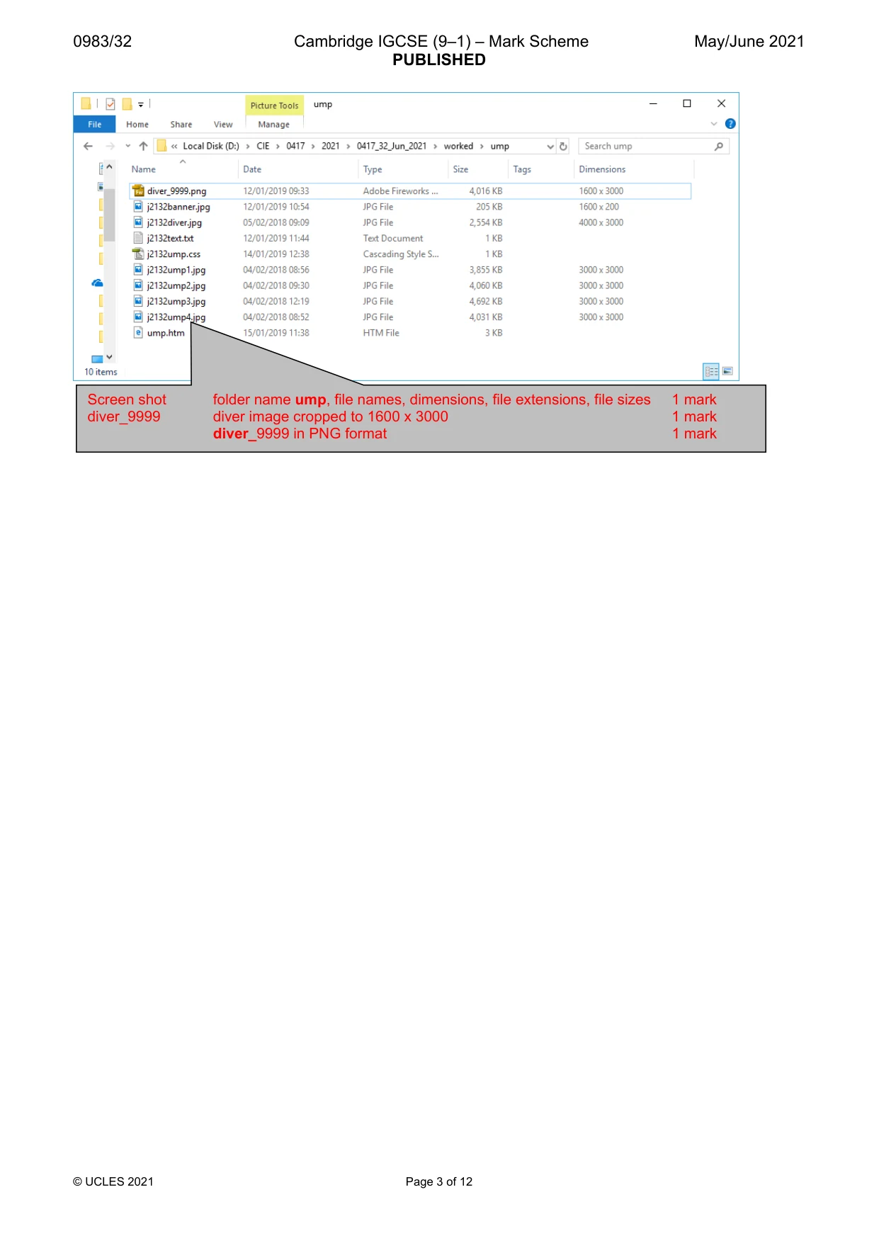 Mark scheme, page 3 of 12