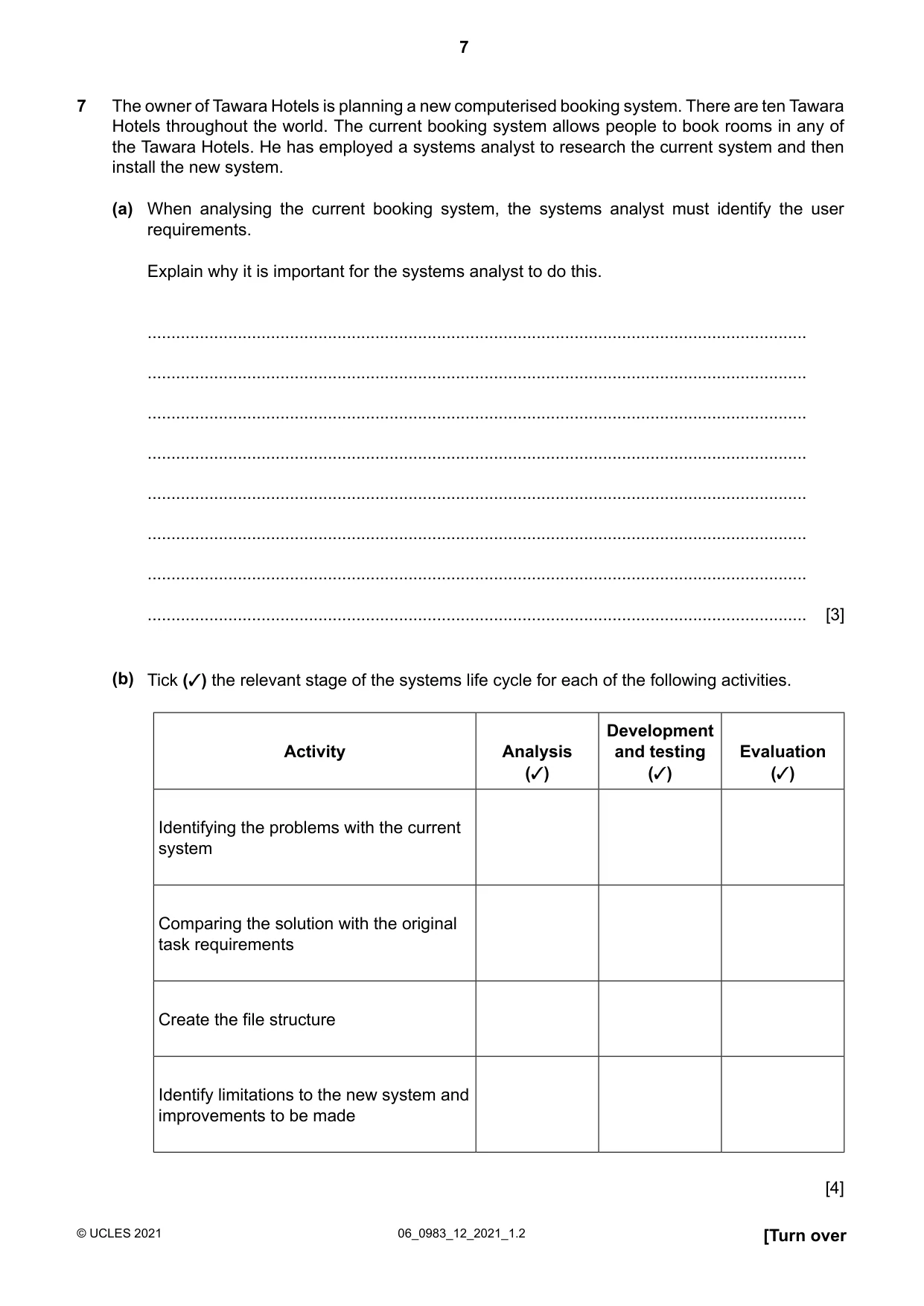 Cambridge IGCSE Information and Communication Technology (9-1) 0983 2021 May/June Paper 1 · Variant 2 question paper, page 7 of 16