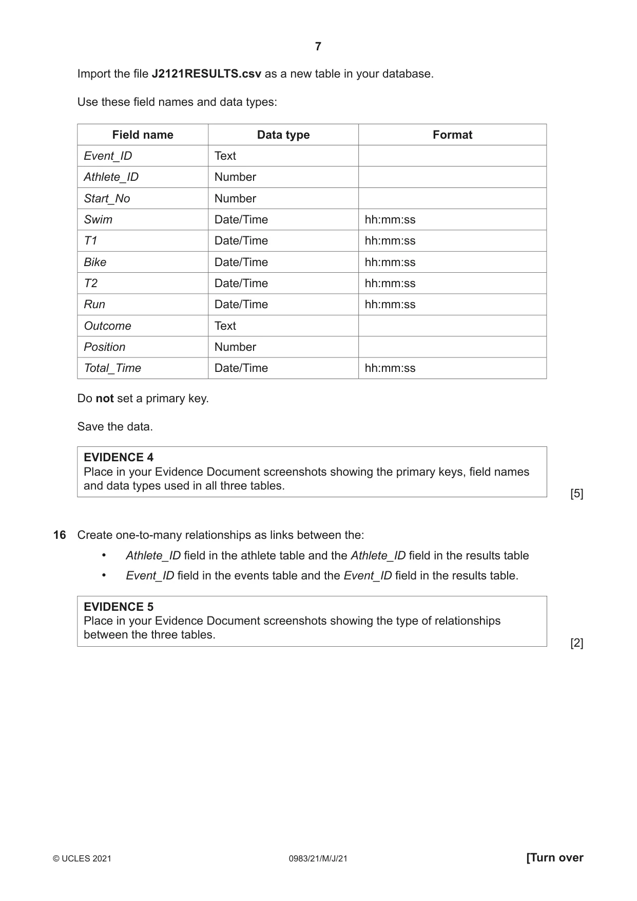 Cambridge IGCSE Information and Communication Technology (9-1) 0983 2021 May/June Paper 2 · Variant 1 question paper, page 7 of 12