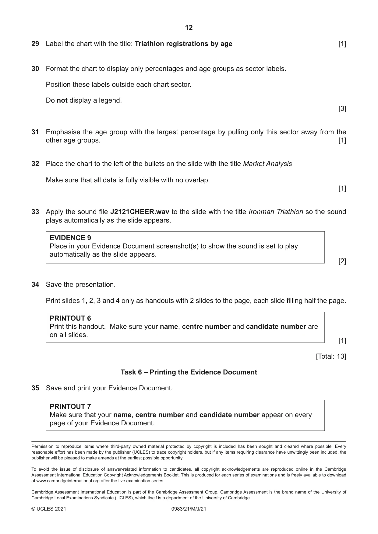 Cambridge IGCSE Information and Communication Technology (9-1) 0983 2021 May/June Paper 2 · Variant 1 question paper, page 12 of 12