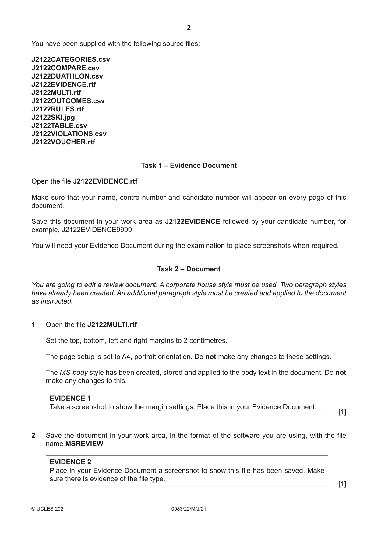 Cambridge IGCSE Information and Communication Technology (9-1) 0983 2021 May/June Paper 2 · Variant 2 question paper, page 2 of 12