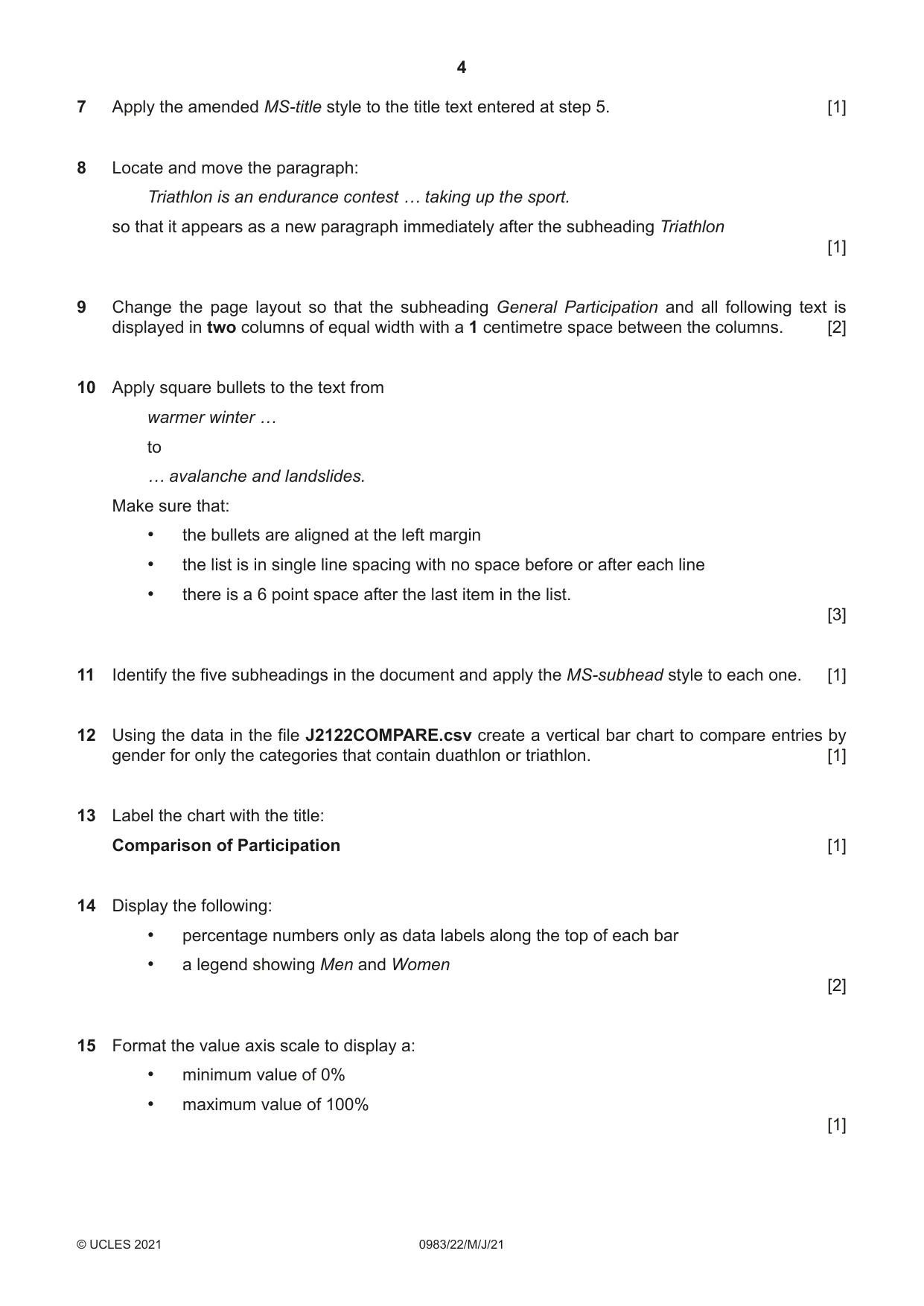 Cambridge IGCSE Information and Communication Technology (9-1) 0983 2021 May/June Paper 2 · Variant 2 question paper, page 4 of 12