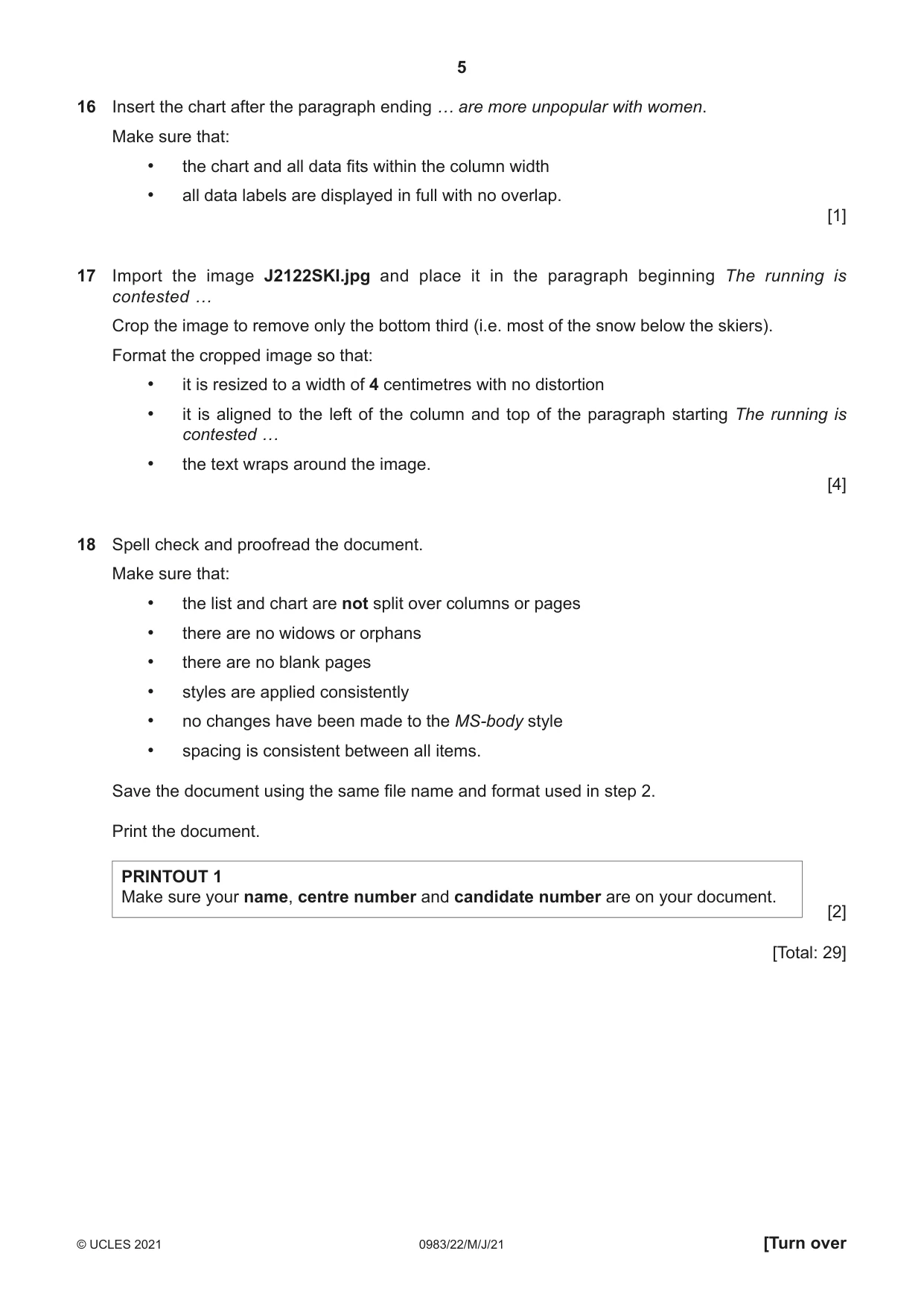 Cambridge IGCSE Information and Communication Technology (9-1) 0983 2021 May/June Paper 2 · Variant 2 question paper, page 5 of 12