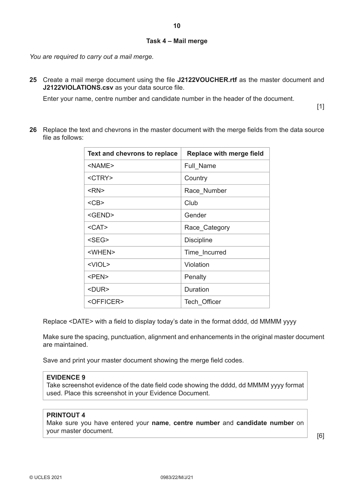 Cambridge IGCSE Information and Communication Technology (9-1) 0983 2021 May/June Paper 2 · Variant 2 question paper, page 10 of 12