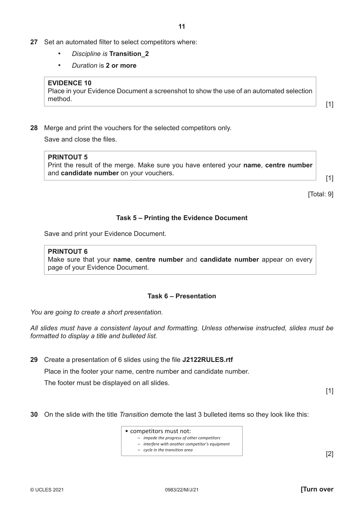 Cambridge IGCSE Information and Communication Technology (9-1) 0983 2021 May/June Paper 2 · Variant 2 question paper, page 11 of 12