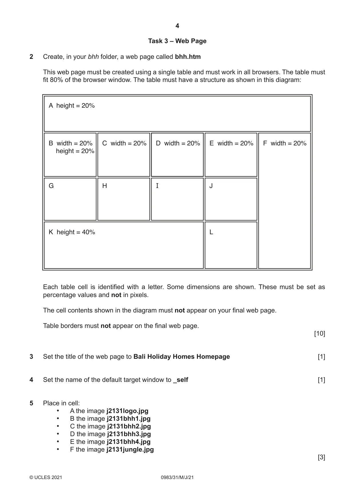 Cambridge IGCSE Information and Communication Technology (9-1) 0983 2021 May/June Paper 3 · Variant 1 question paper, page 4 of 12