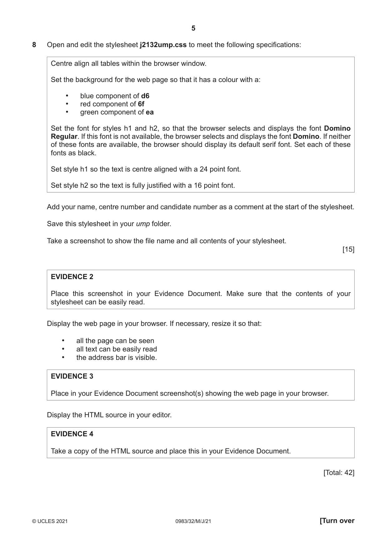 Cambridge IGCSE Information and Communication Technology (9-1) 0983 2021 May/June Paper 3 · Variant 2 question paper, page 5 of 12