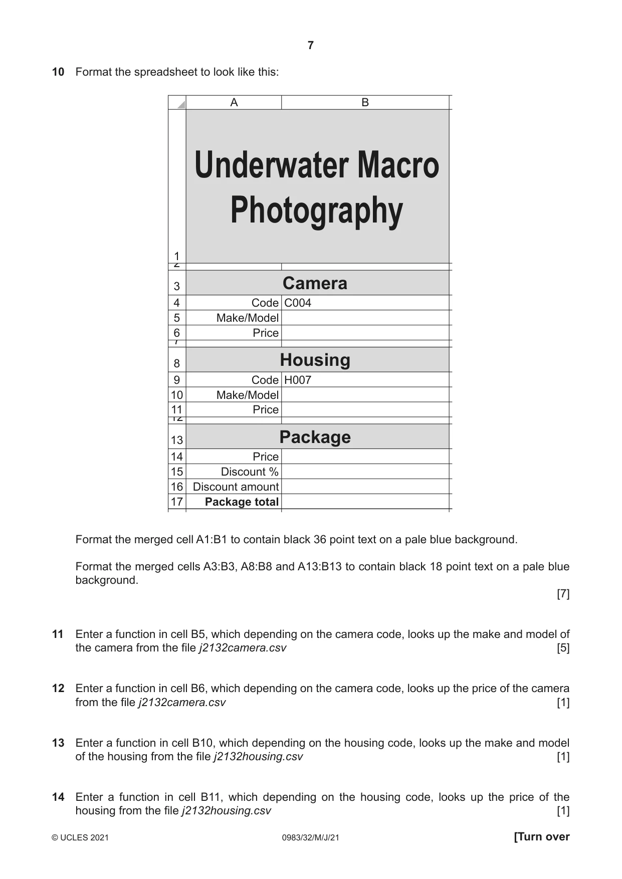 Cambridge IGCSE Information and Communication Technology (9-1) 0983 2021 May/June Paper 3 · Variant 2 question paper, page 7 of 12