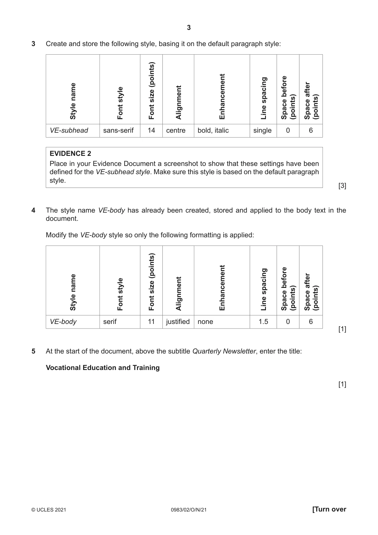 Cambridge IGCSE Information and Communication Technology (9-1) 0983 2021 Oct/Nov Paper 2 · Variant 0 question paper, page 3 of 12