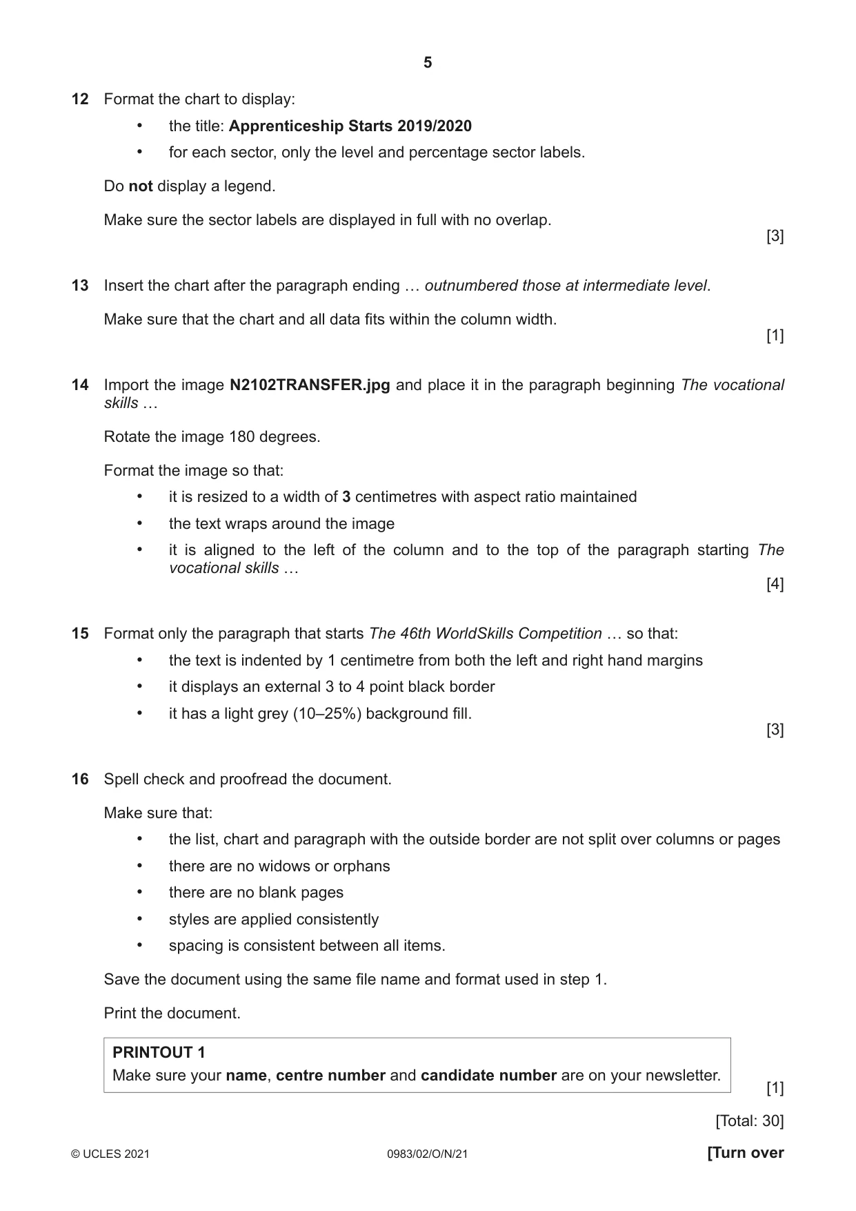 Cambridge IGCSE Information and Communication Technology (9-1) 0983 2021 Oct/Nov Paper 2 · Variant 0 question paper, page 5 of 12