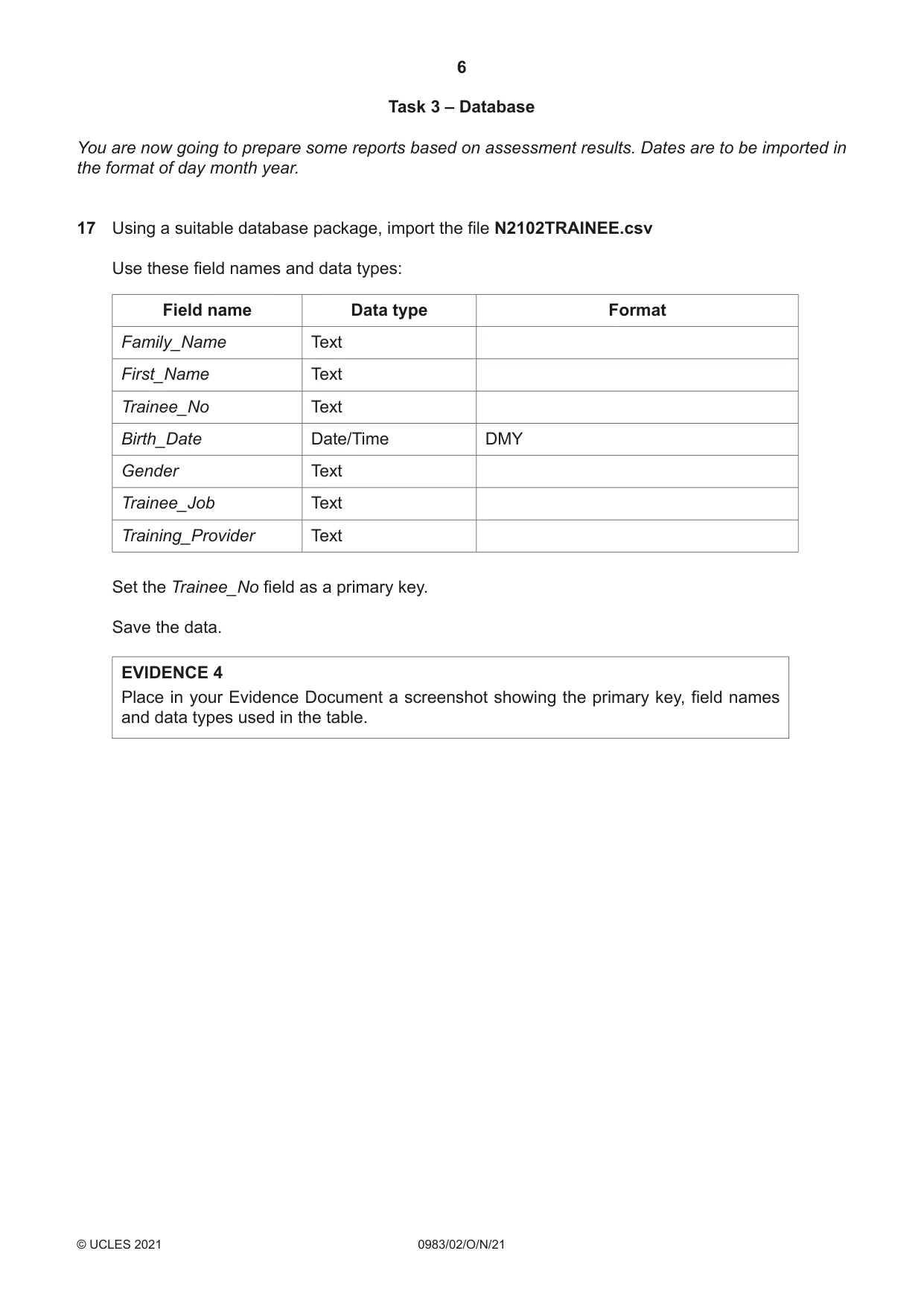 Cambridge IGCSE Information and Communication Technology (9-1) 0983 2021 Oct/Nov Paper 2 · Variant 0 question paper, page 6 of 12