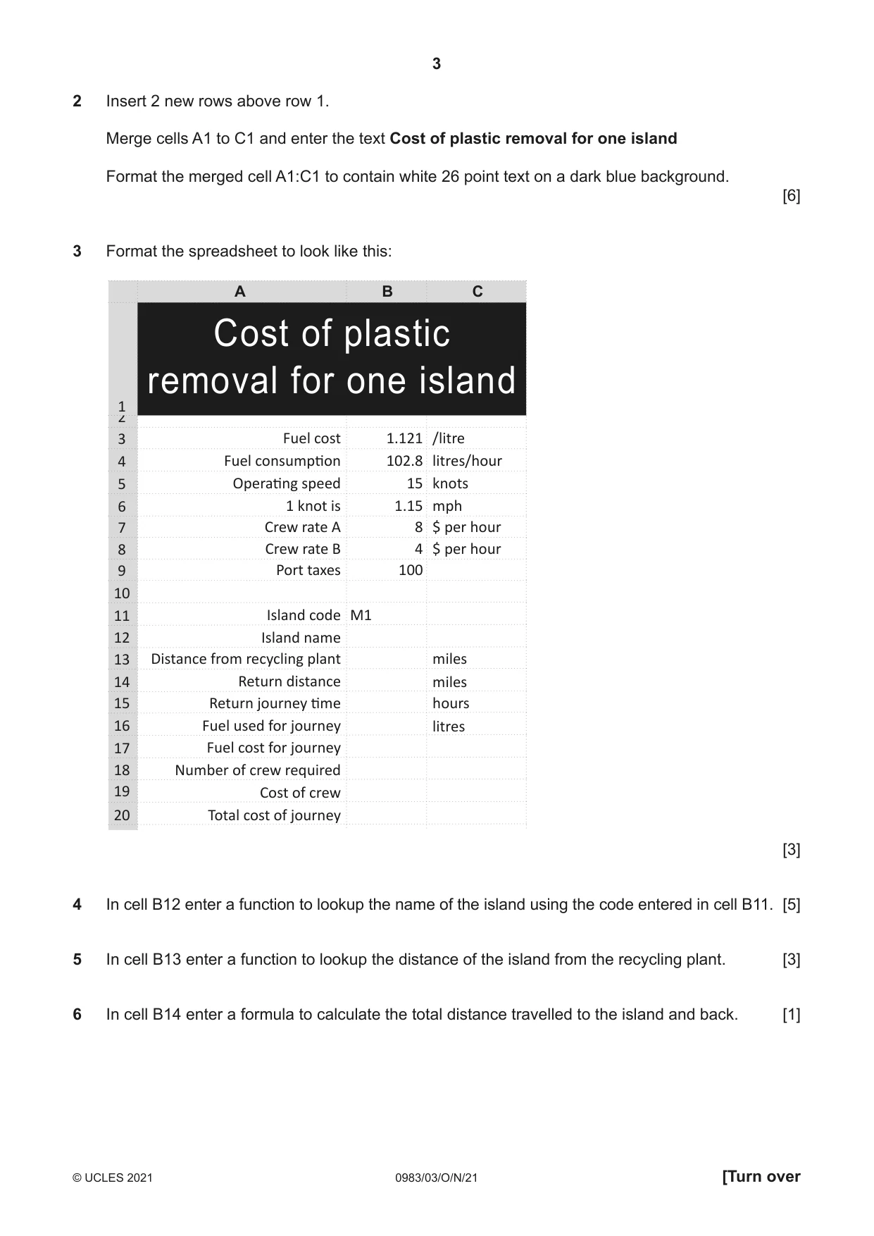 Cambridge IGCSE Information and Communication Technology (9-1) 0983 2021 Oct/Nov Paper 3 · Variant 0 question paper, page 3 of 8
