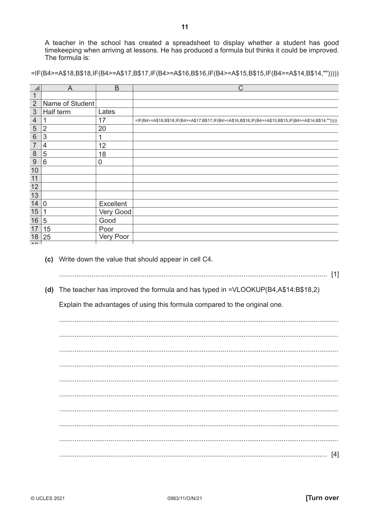 Cambridge IGCSE Information and Communication Technology (9-1) 0983 2021 Oct/Nov Paper 1 · Variant 1 question paper, page 11 of 16