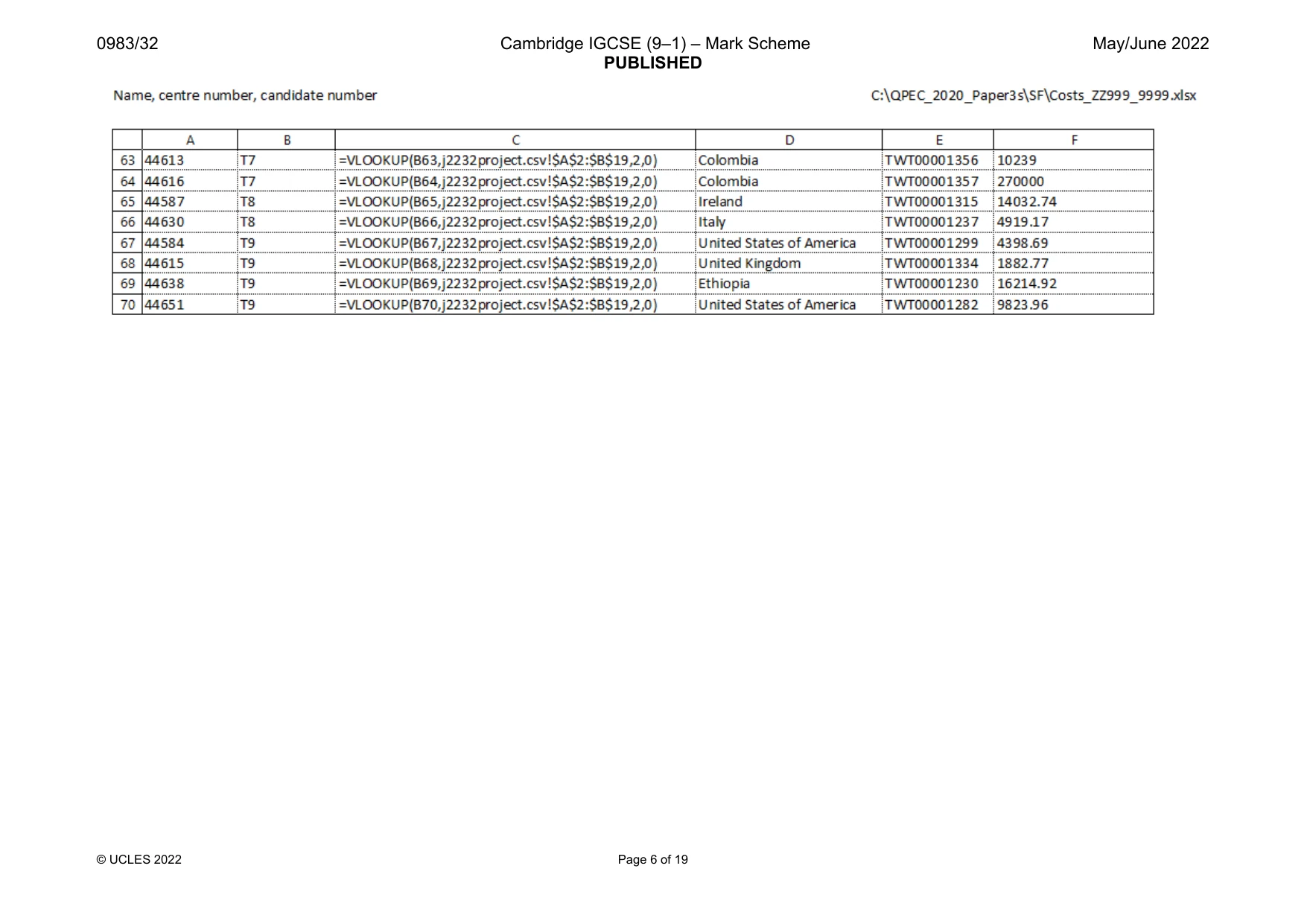 Mark scheme, page 6 of 19