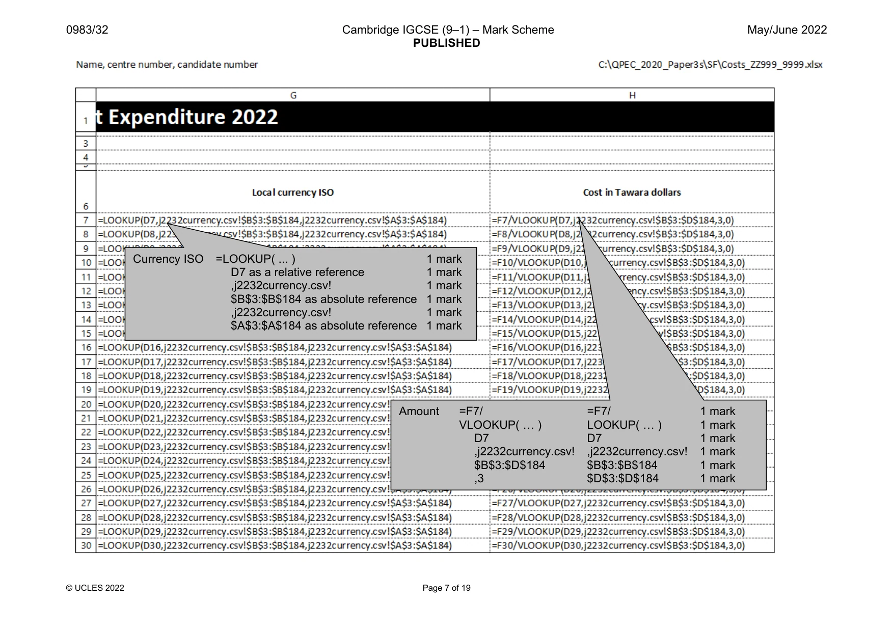 Mark scheme, page 7 of 19