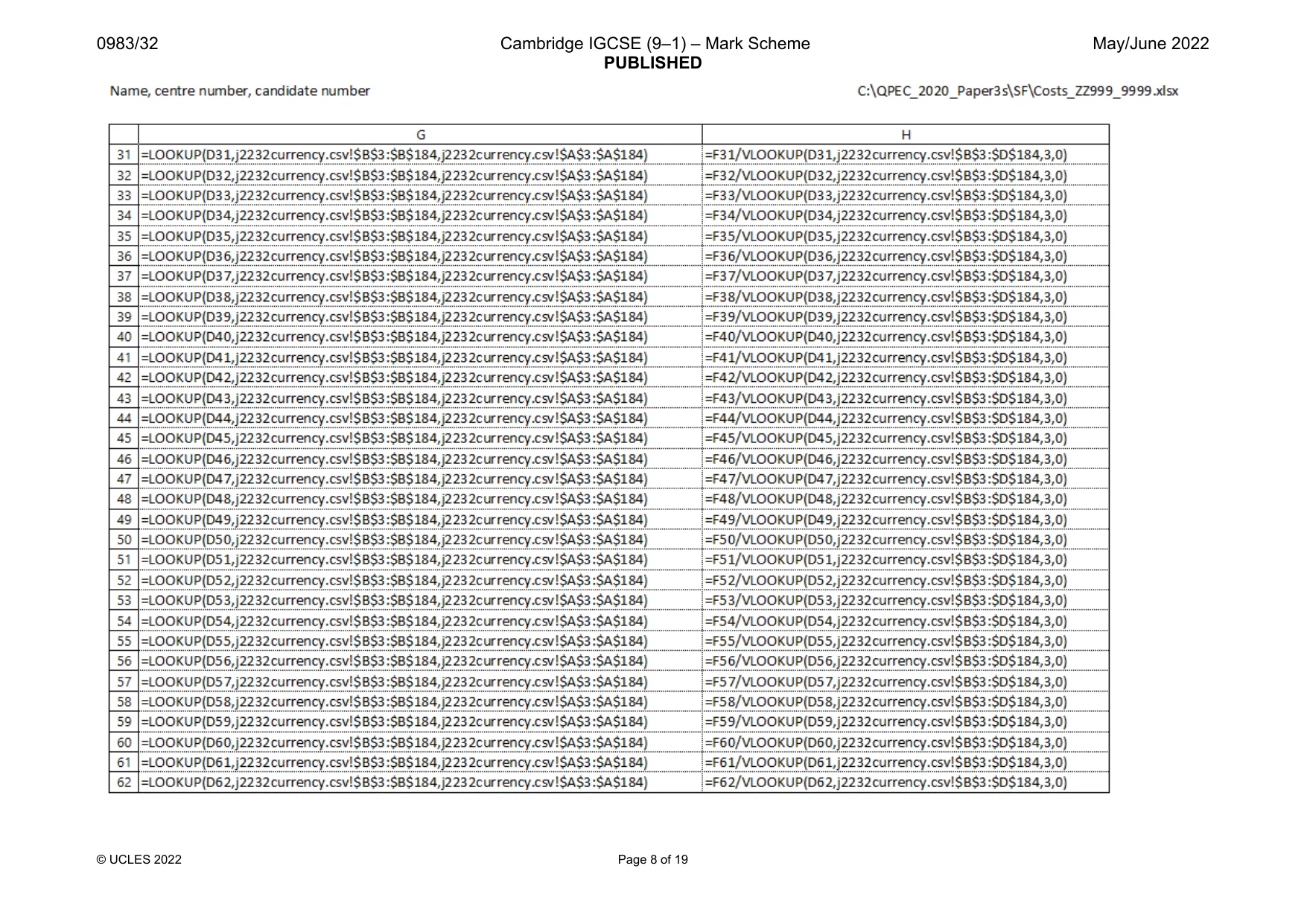 Mark scheme, page 8 of 19