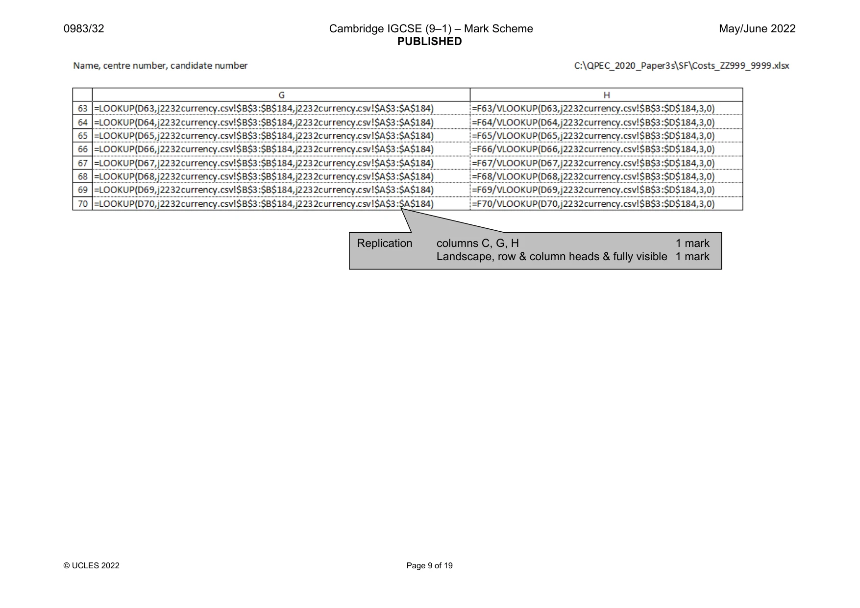 Mark scheme, page 9 of 19