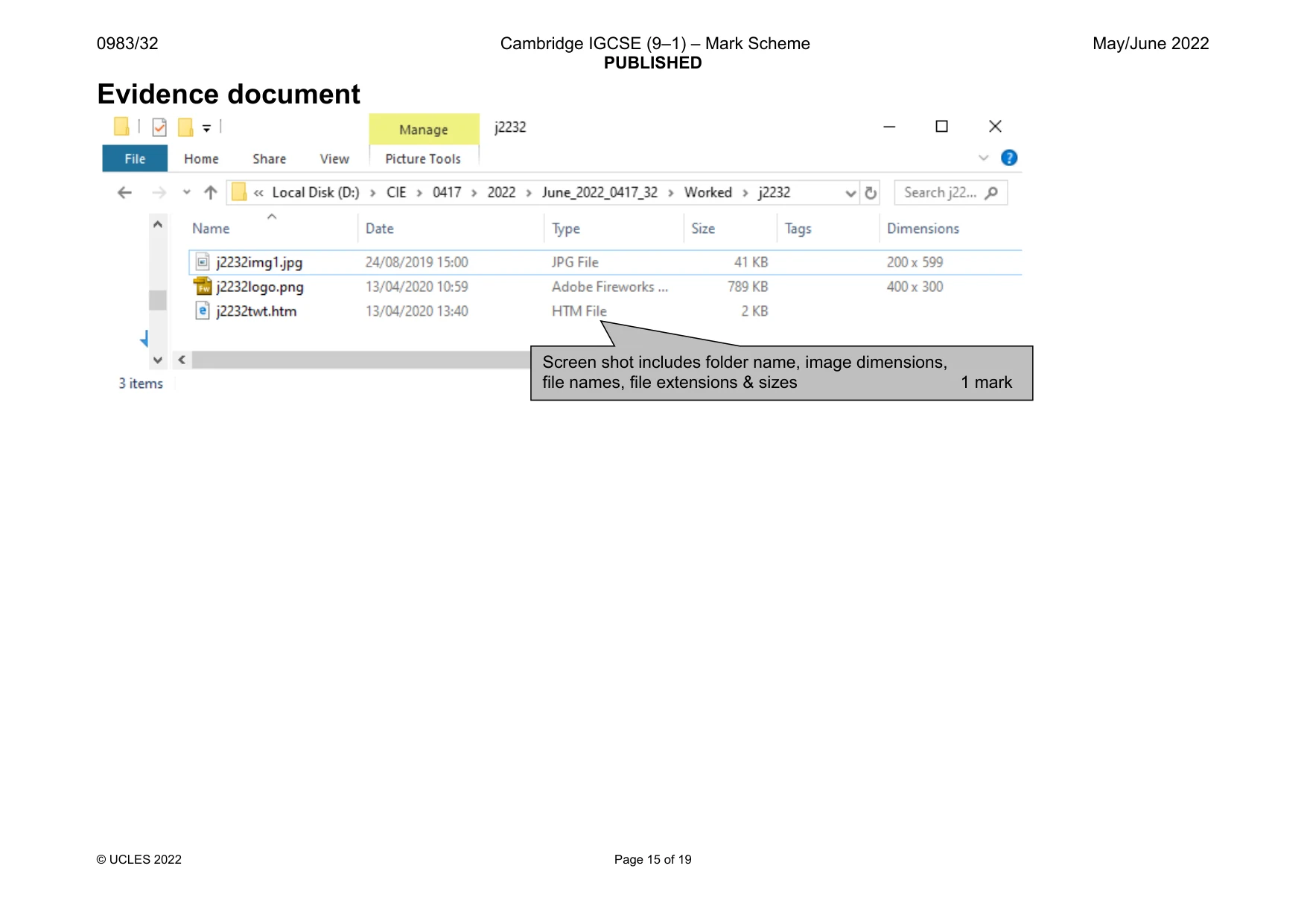 Mark scheme, page 15 of 19