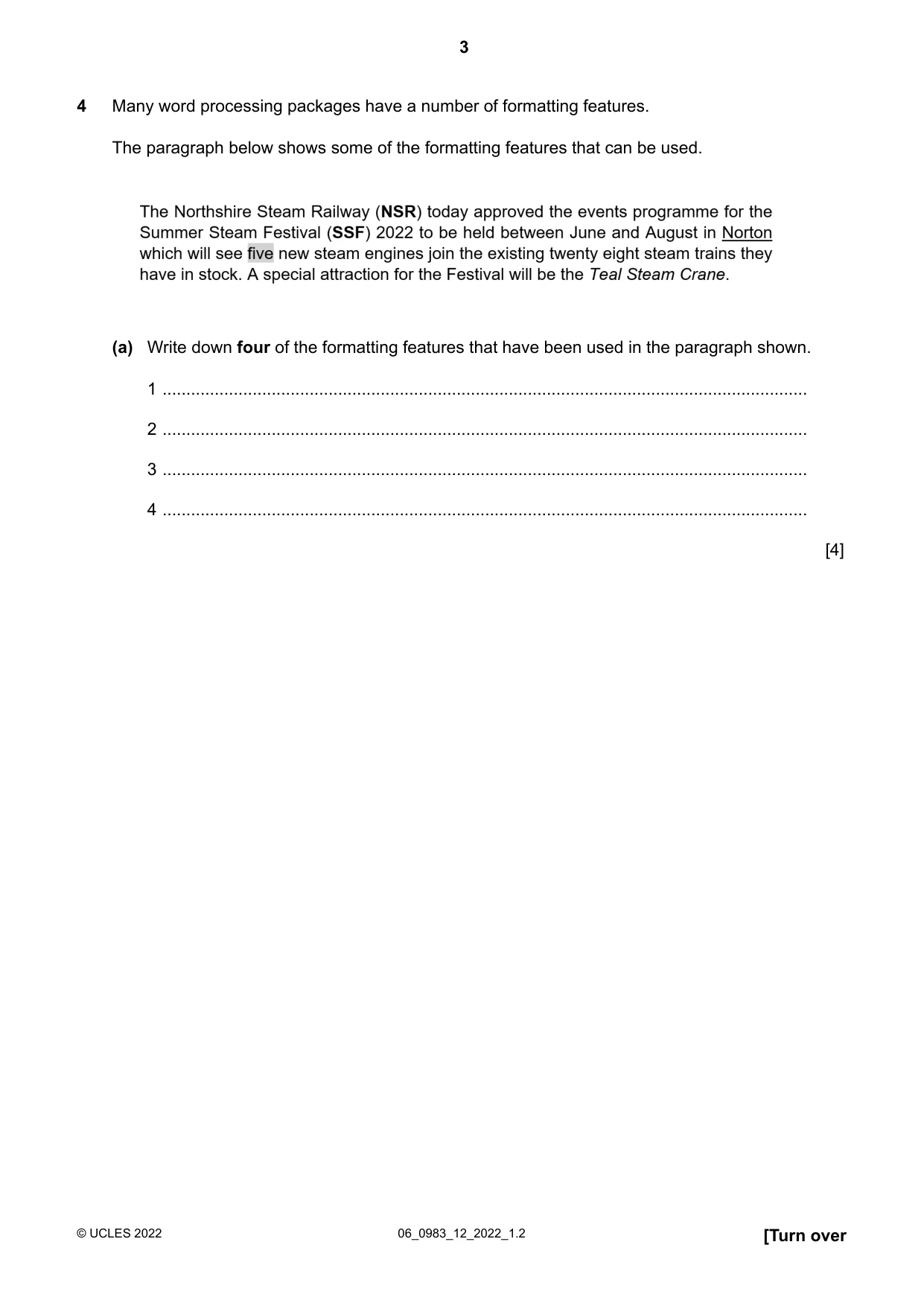 Cambridge IGCSE Information and Communication Technology (9-1) 0983 2022 May/June Paper 1 · Variant 2 question paper, page 3 of 16