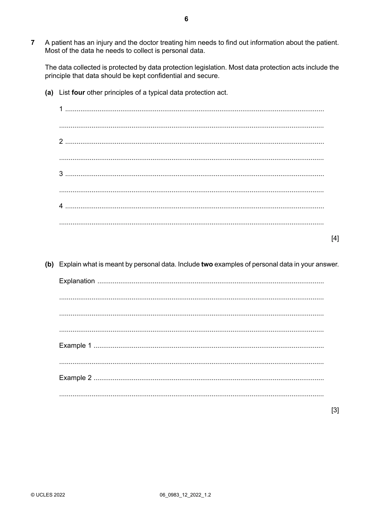 Cambridge IGCSE Information and Communication Technology (9-1) 0983 2022 May/June Paper 1 · Variant 2 question paper, page 6 of 16