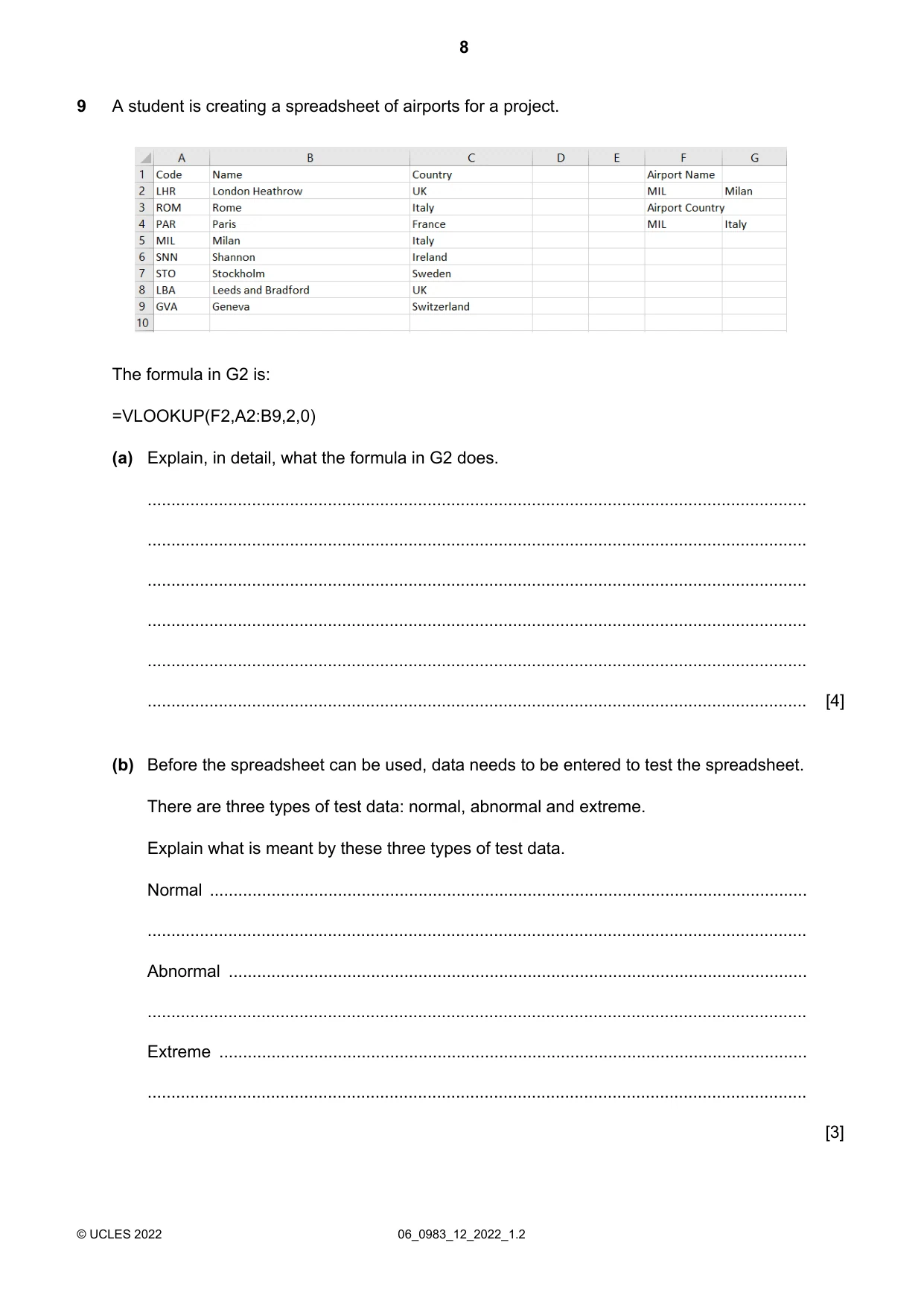 Cambridge IGCSE Information and Communication Technology (9-1) 0983 2022 May/June Paper 1 · Variant 2 question paper, page 8 of 16