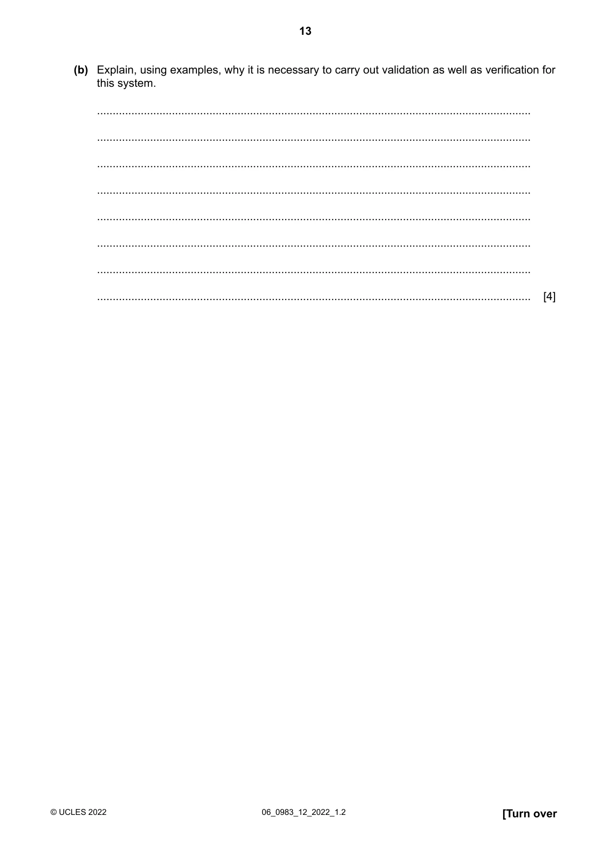 Cambridge IGCSE Information and Communication Technology (9-1) 0983 2022 May/June Paper 1 · Variant 2 question paper, page 13 of 16