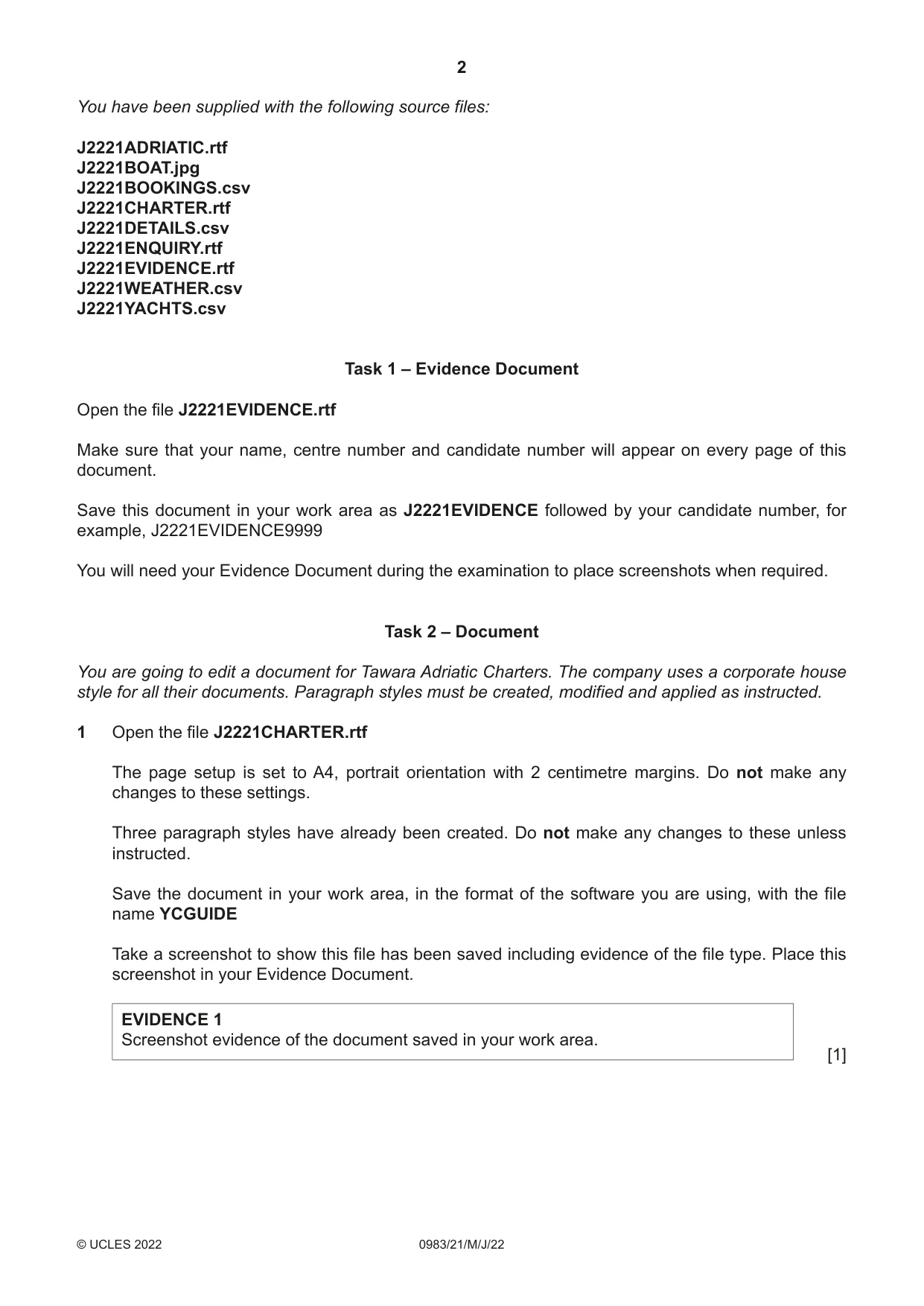 Cambridge IGCSE Information and Communication Technology (9-1) 0983 2022 May/June Paper 2 · Variant 1 question paper, page 2 of 16