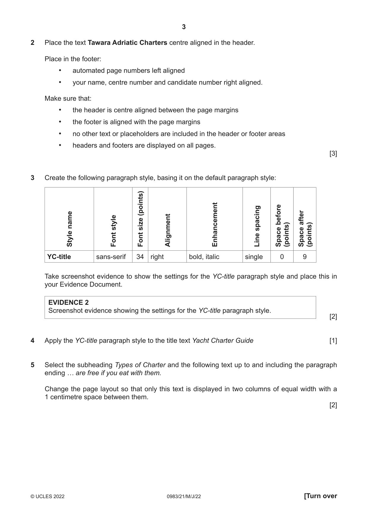 Cambridge IGCSE Information and Communication Technology (9-1) 0983 2022 May/June Paper 2 · Variant 1 question paper, page 3 of 16
