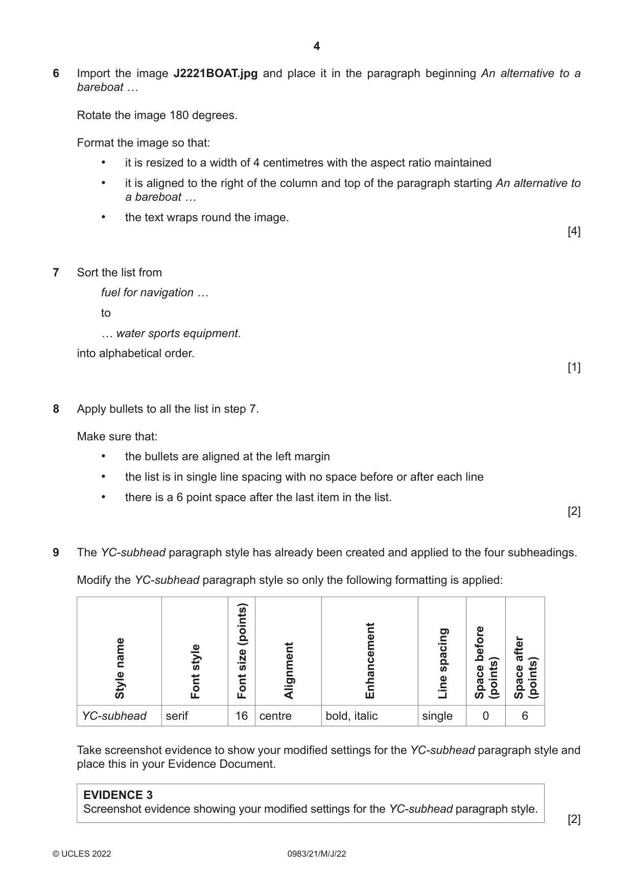 Cambridge IGCSE Information and Communication Technology (9-1) 0983 2022 May/June Paper 2 · Variant 1 question paper, page 4 of 16