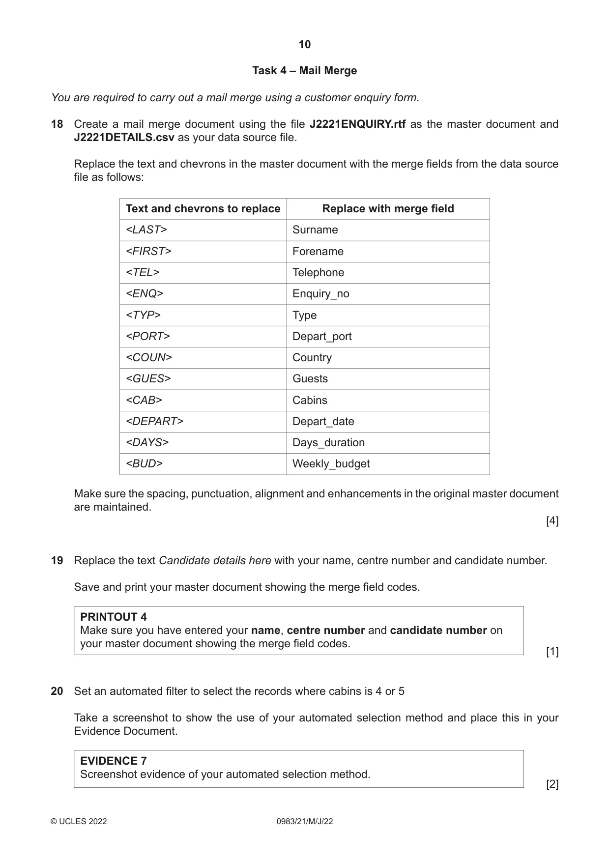 Cambridge IGCSE Information and Communication Technology (9-1) 0983 2022 May/June Paper 2 · Variant 1 question paper, page 10 of 16