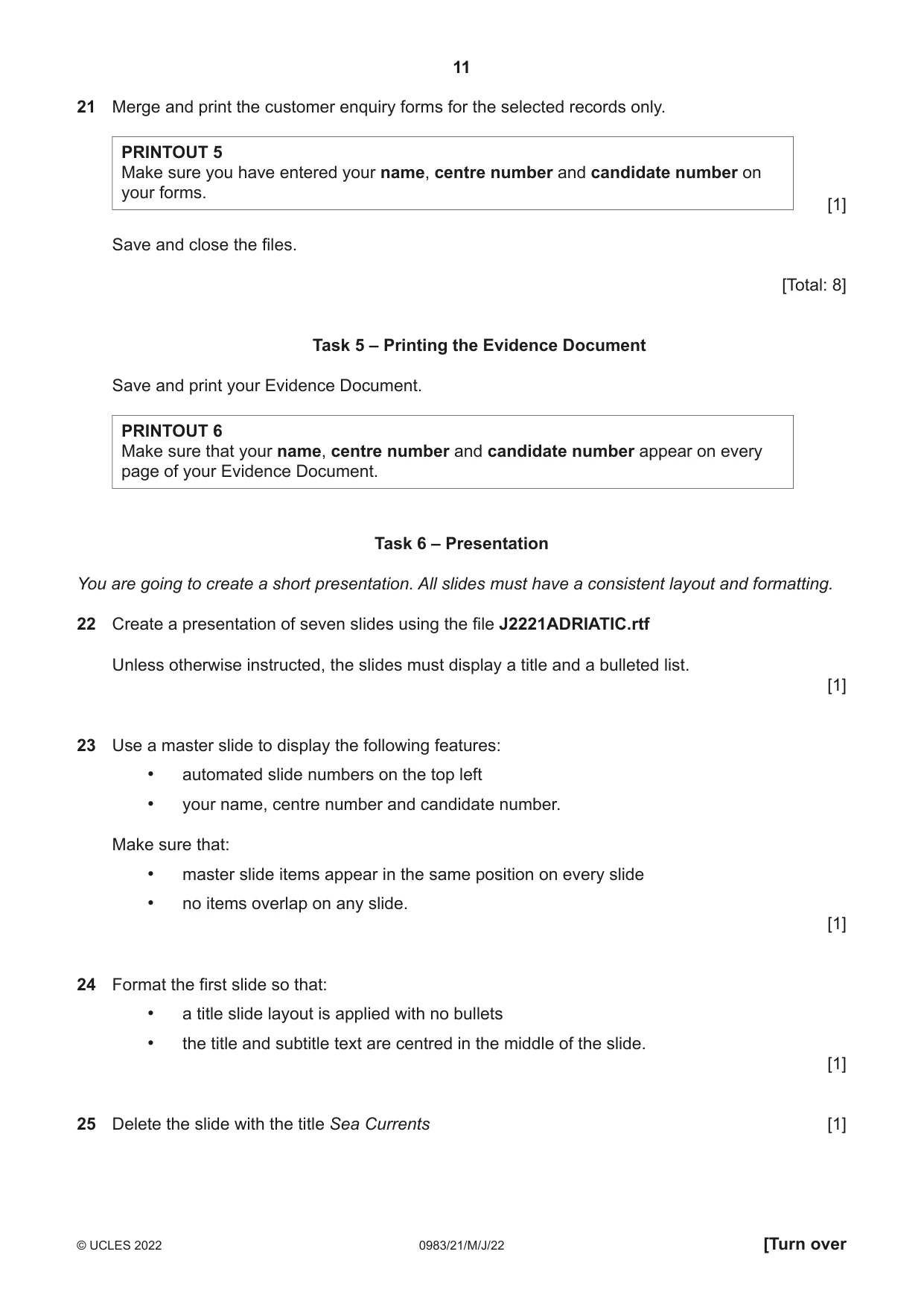 Cambridge IGCSE Information and Communication Technology (9-1) 0983 2022 May/June Paper 2 · Variant 1 question paper, page 11 of 16