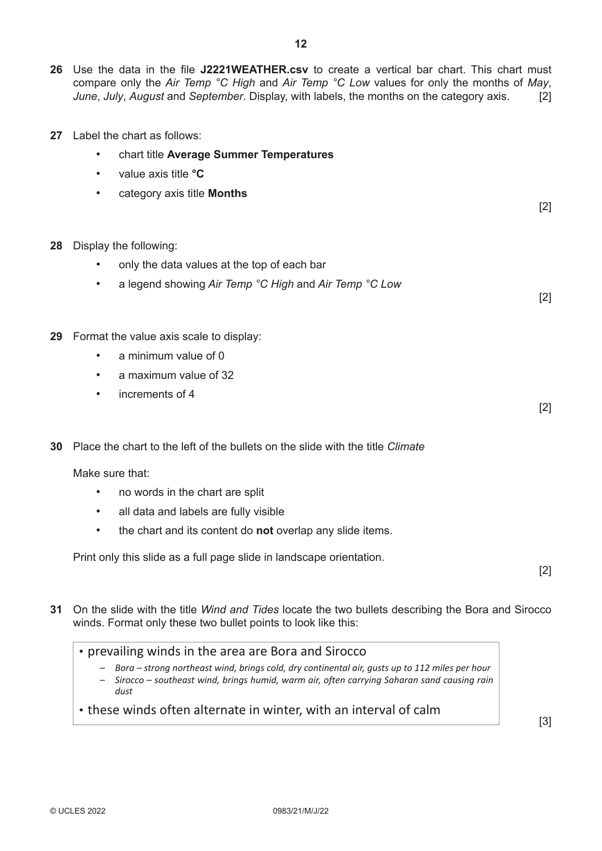 Cambridge IGCSE Information and Communication Technology (9-1) 0983 2022 May/June Paper 2 · Variant 1 question paper, page 12 of 16